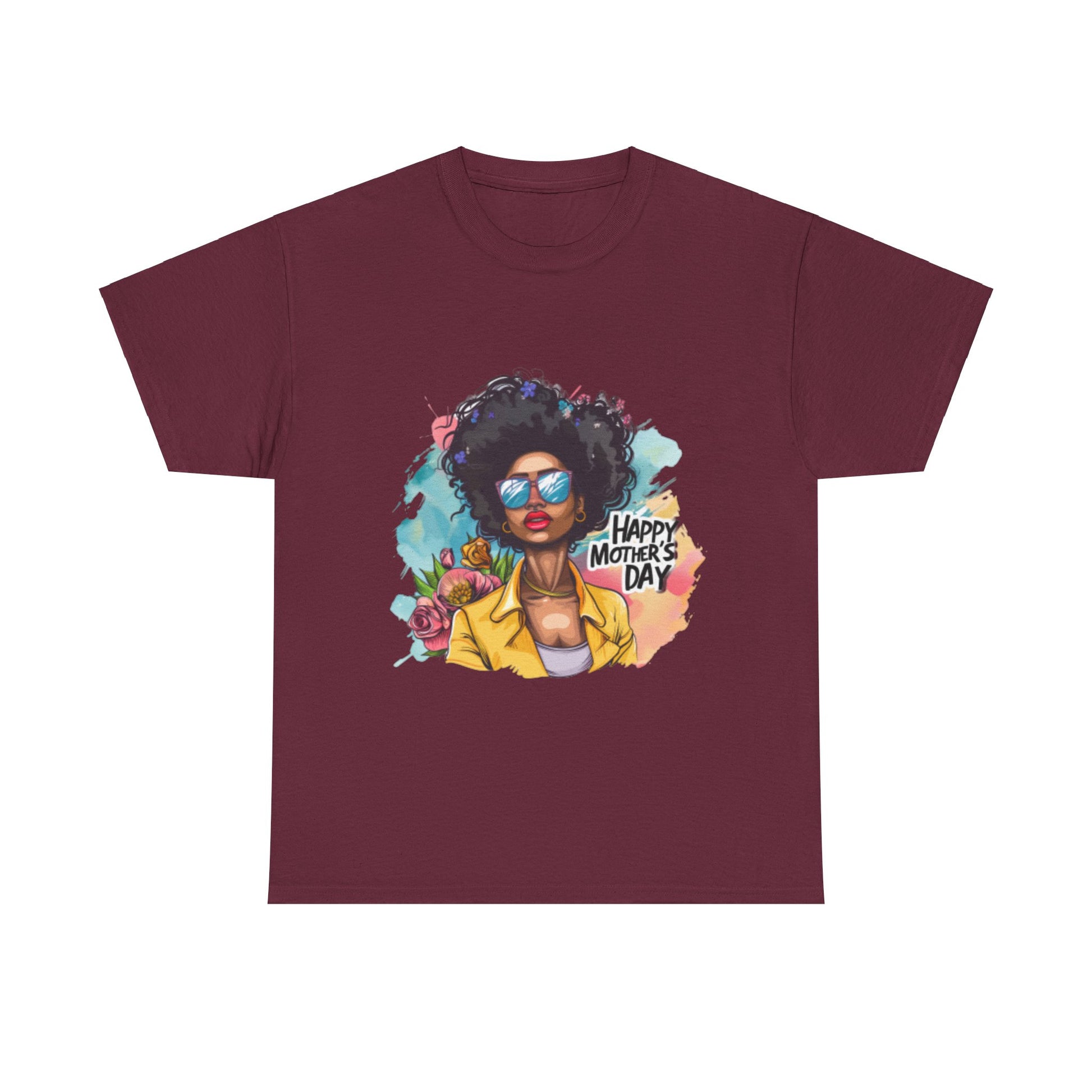 Happy Mother's Day African American Mom Graphic Unisex Heavy Cotton Tee Cotton Funny Humorous Graphic Soft Premium Unisex Men Women Maroon T-shirt Birthday Gift-5