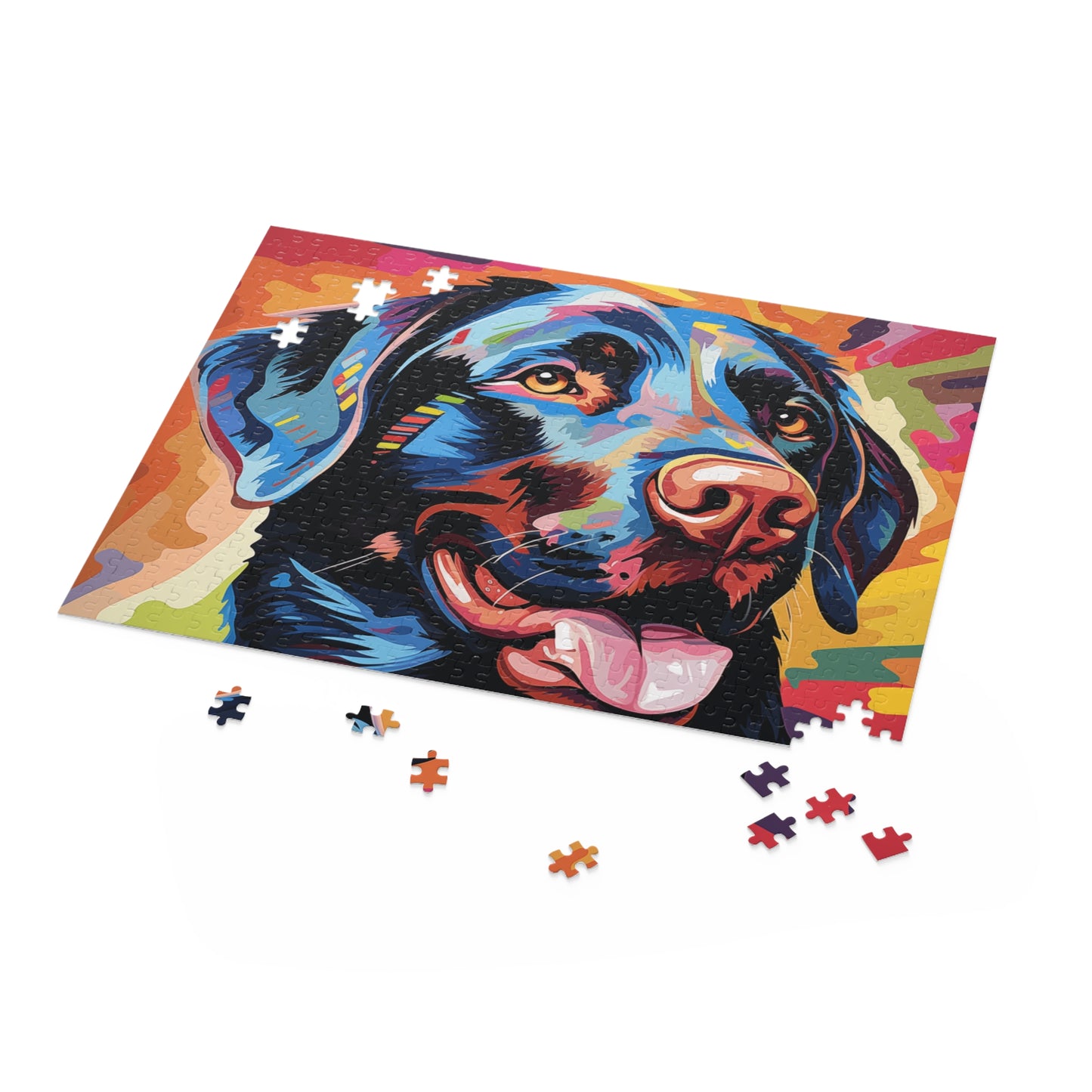 Labrador Dog Vibrant Abstract Watercolor Jigsaw Puzzle for Boys, Girls, Kids Adult Birthday Business Jigsaw Puzzle Gift for Him Funny Humorous Indoor Outdoor Game Gift For Her Online-5