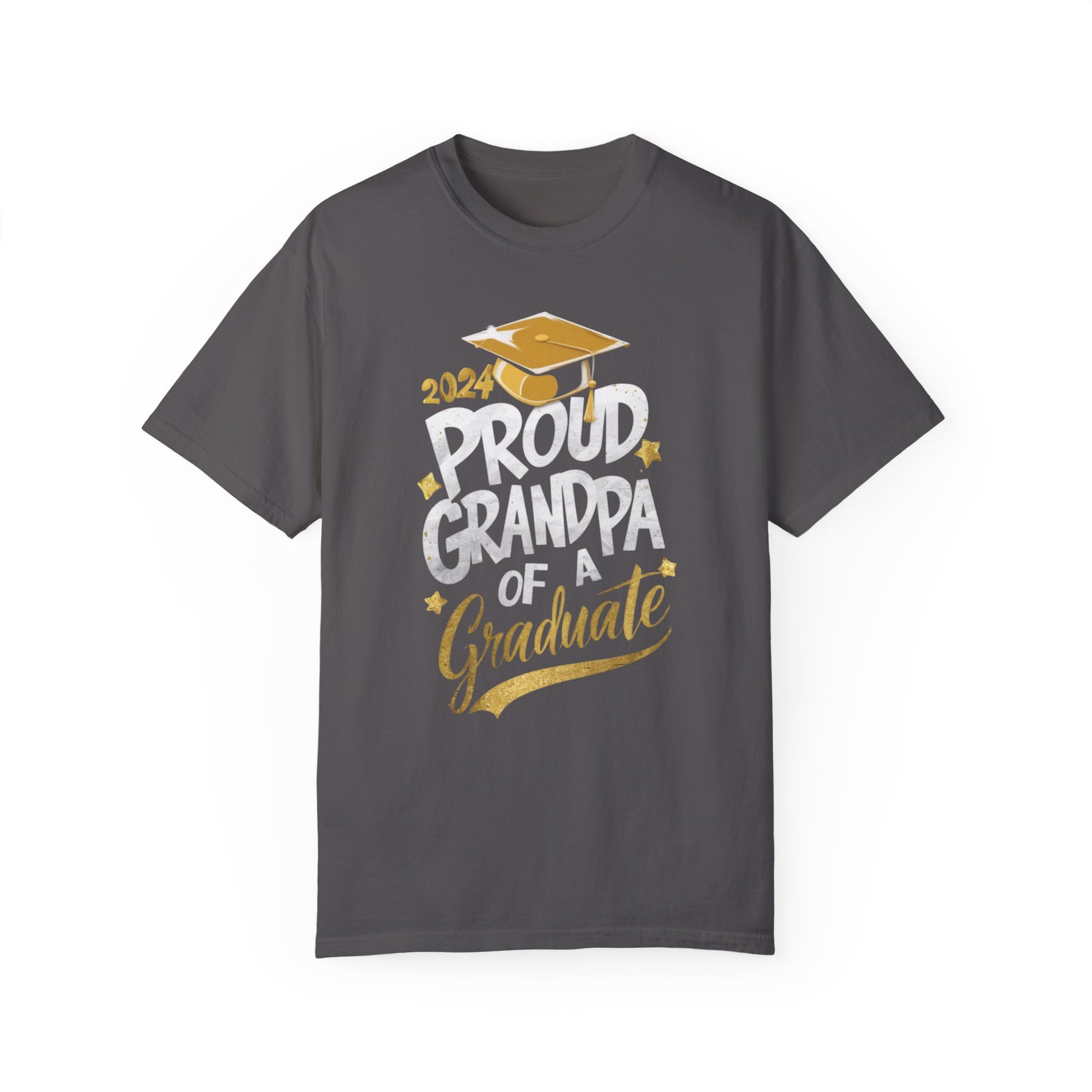 Proud Grandpa of a 2024 Graduate Unisex Garment-dyed T-shirt Cotton Funny Humorous Graphic Soft Premium Unisex Men Women Graphite T-shirt Birthday Gift-8