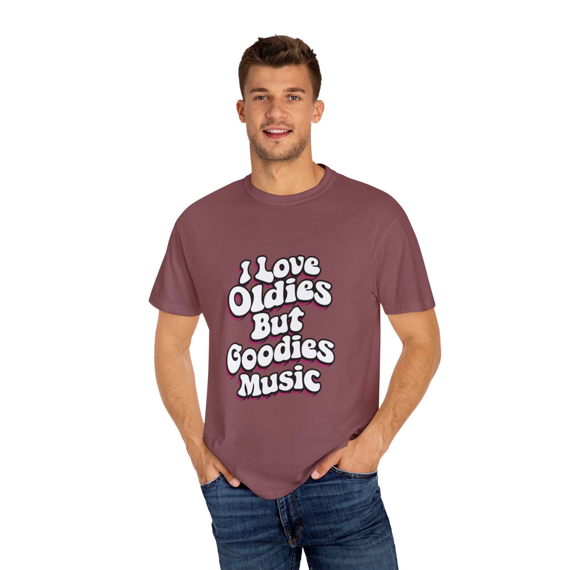 I Love Oldies but Goodies Music Urban Hip Hop Graphic Unisex Garment-dyed T-shirt Cotton Funny Humorous Graphic Soft Premium Unisex Men Women Brick T-shirt Birthday Gift-30