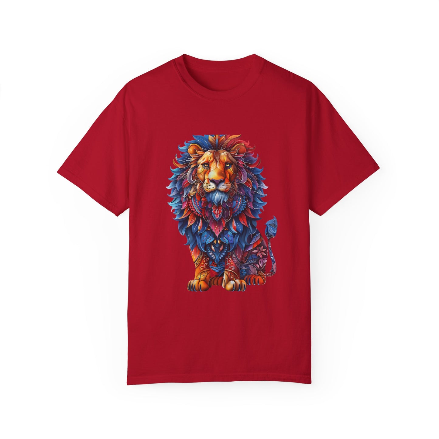 Copy of Lion Head Cool Graphic Design Novelty Unisex Garment-dyed T-shirt Cotton Funny Humorous Graphic Soft Premium Unisex Men Women Red T-shirt Birthday Gift-2