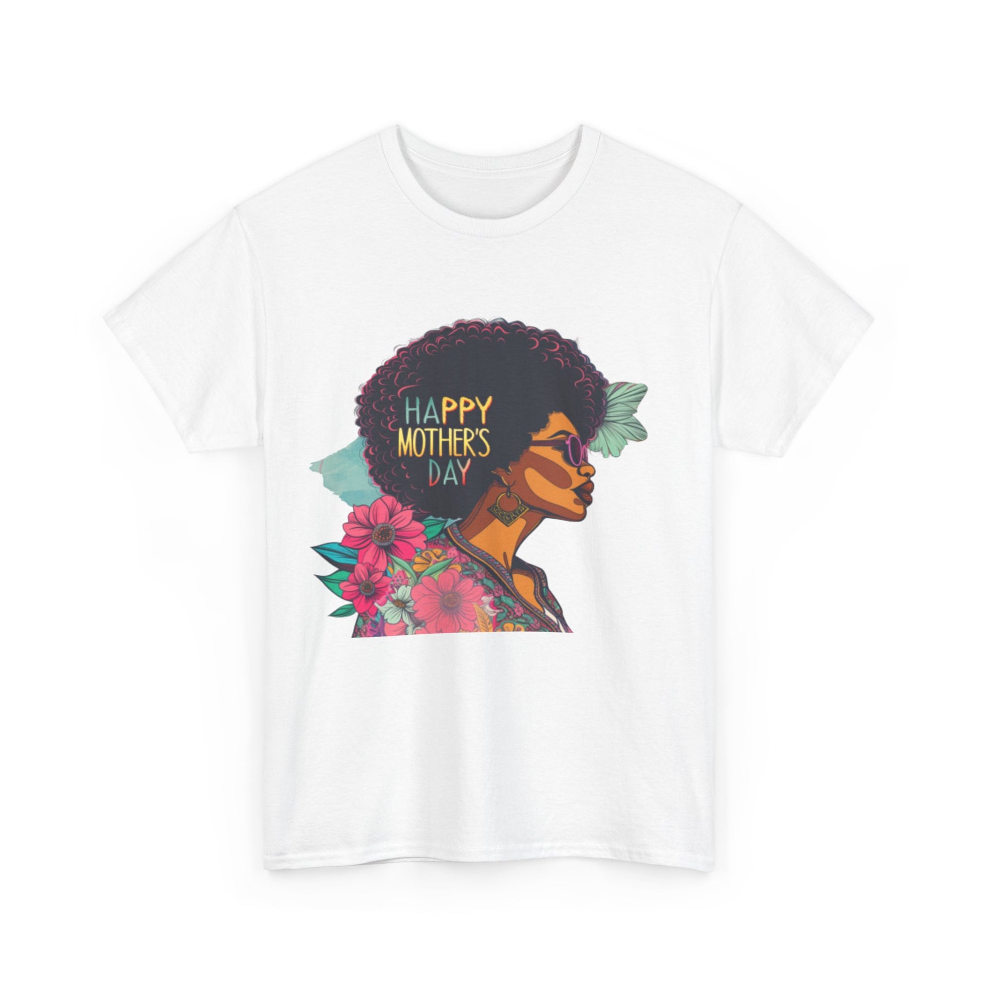 Happy Mother's Day African American Mom Graphic Unisex Heavy Cotton Tee Cotton Funny Humorous Graphic Soft Premium Unisex Men Women White T-shirt Birthday Gift-42