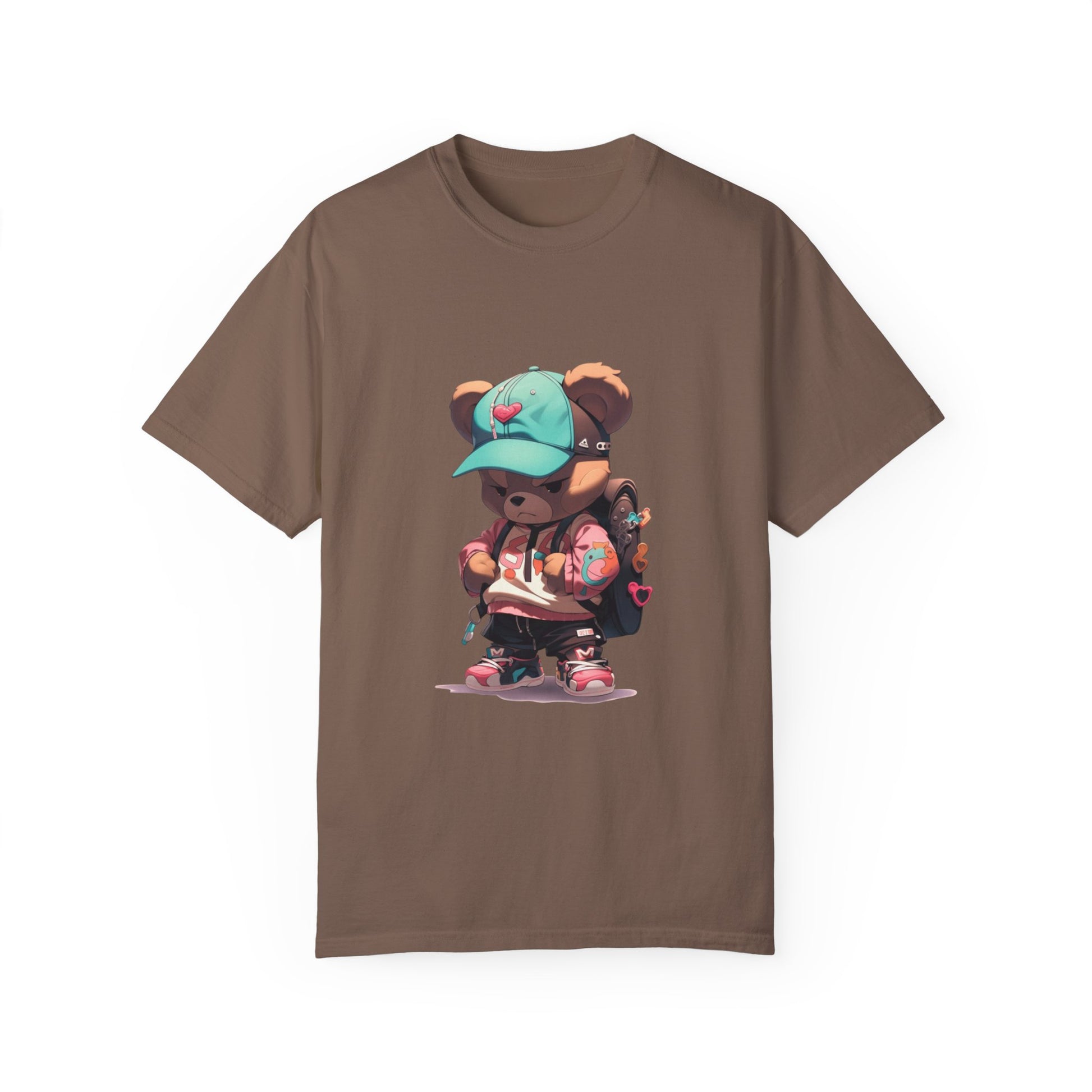 Hip Hop Teddy Bear Graphic Unisex Garment-dyed T-shirt Cotton Funny Humorous Graphic Soft Premium Unisex Men Women Espresso T-shirt Birthday Gift-15