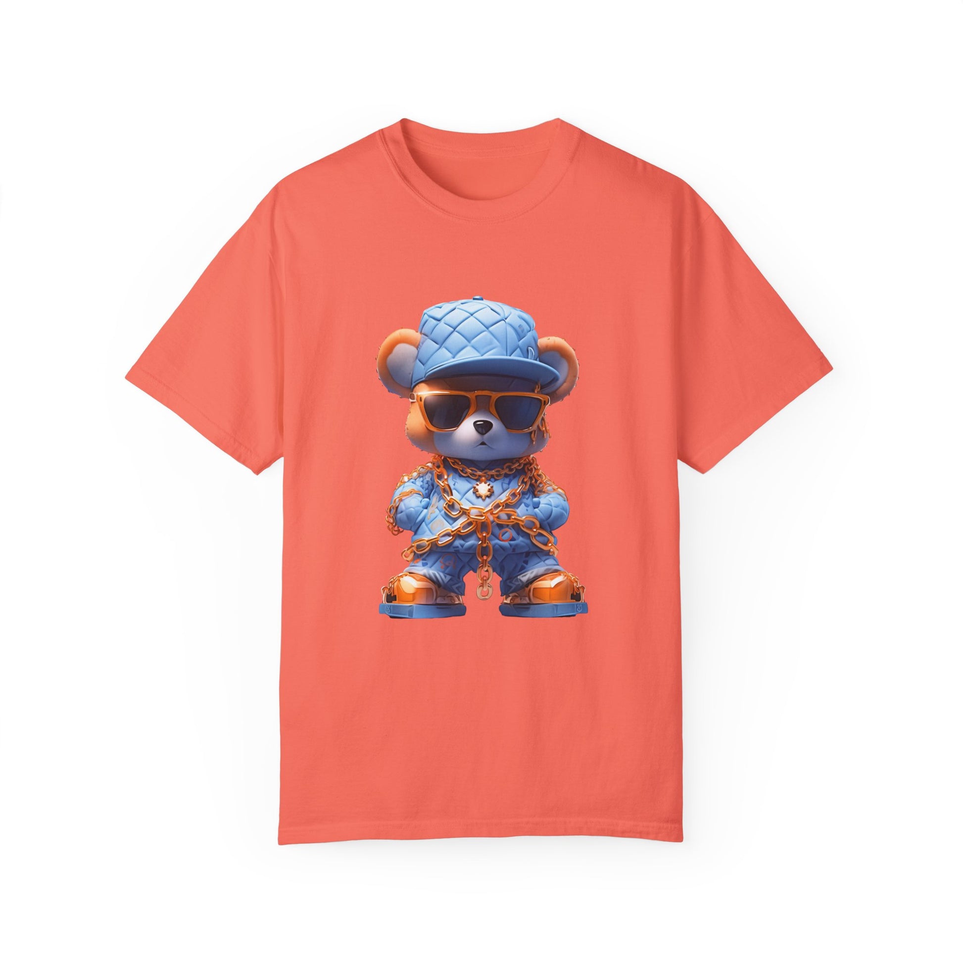 Hip Hop Teddy Bear Graphic Unisex Garment-dyed T-shirt Cotton Funny Humorous Graphic Soft Premium Unisex Men Women Bright Salmon T-shirt Birthday Gift-6