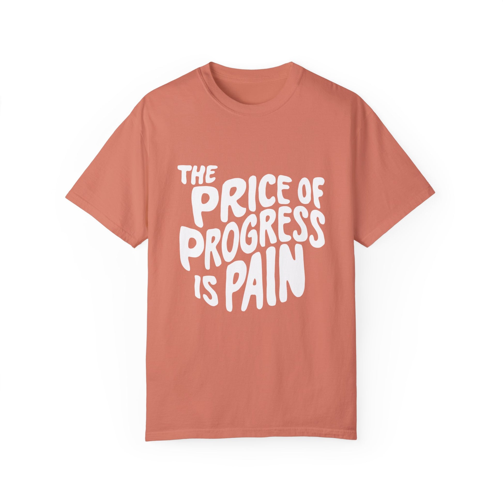 The Price of Progress is Pain Urban Sarcastic Graphic Unisex Garment Dyed T-shirt Cotton Funny Humorous Graphic Soft Premium Unisex Men Women Terracotta T-shirt Birthday Gift-13