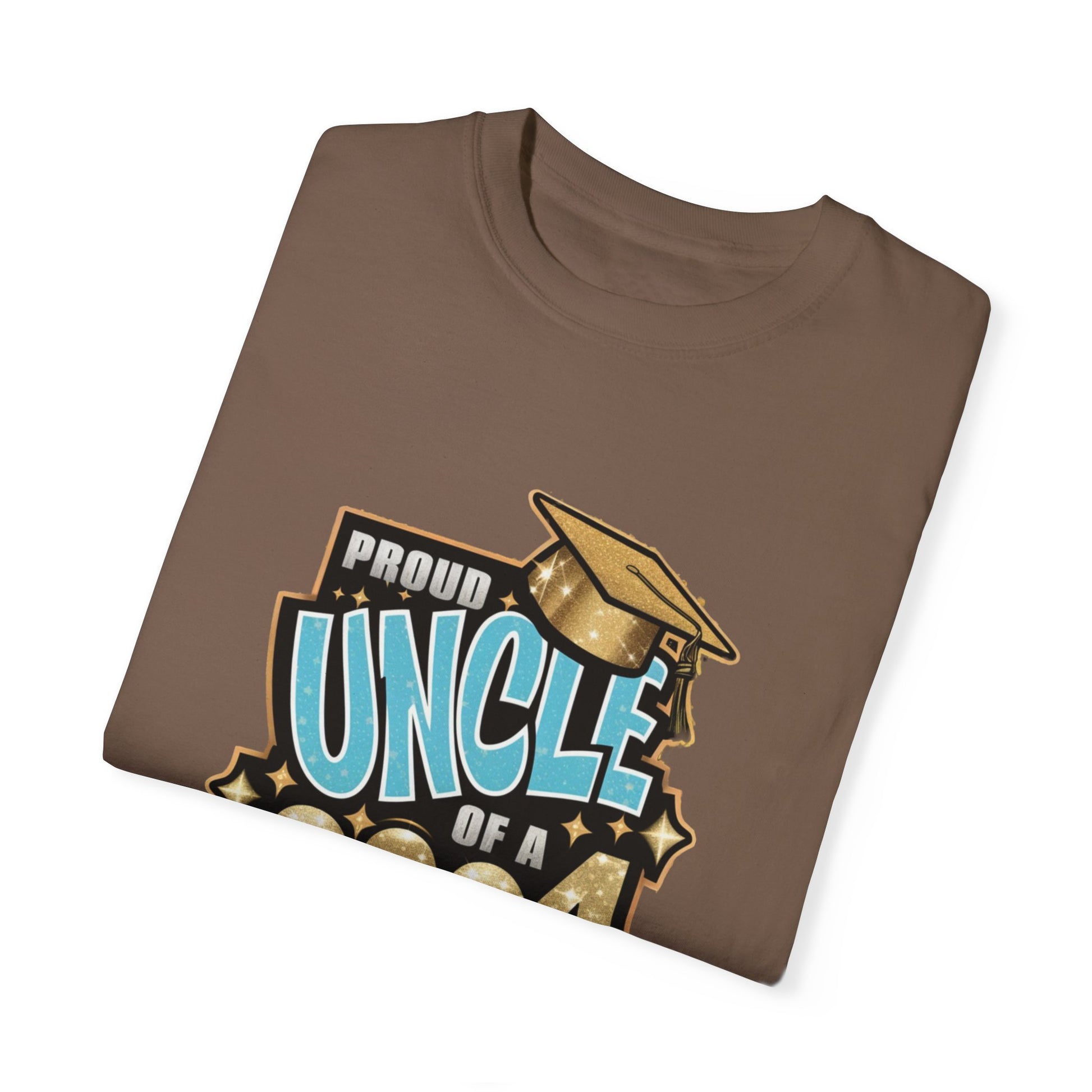 Proud Uncle of a 2024 Graduate Unisex Garment-dyed T-shirt Cotton Funny Humorous Graphic Soft Premium Unisex Men Women Espresso T-shirt Birthday Gift-59