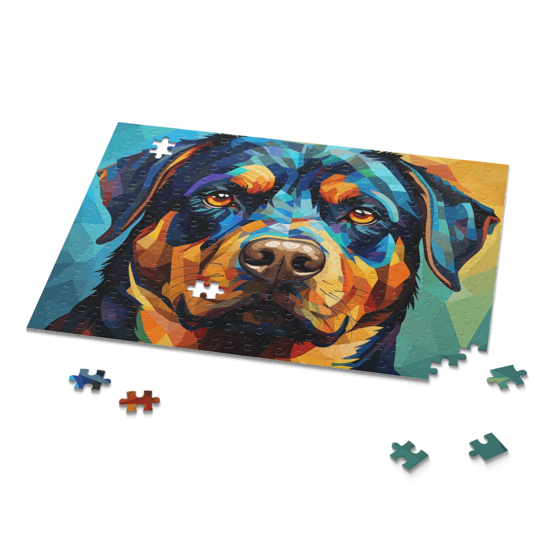 Watercolor Rottweiler Puzzle for Boys, Girls, Kids - Jigsaw Vibrant Oil Paint Dog Puzzle - Abstract Lover Gift - Rottweiler Trippy Puzzle Adult Birthday Business Jigsaw Puzzle Gift for Him Funny Humorous Indoor Outdoor Game Gift For Her Online-9