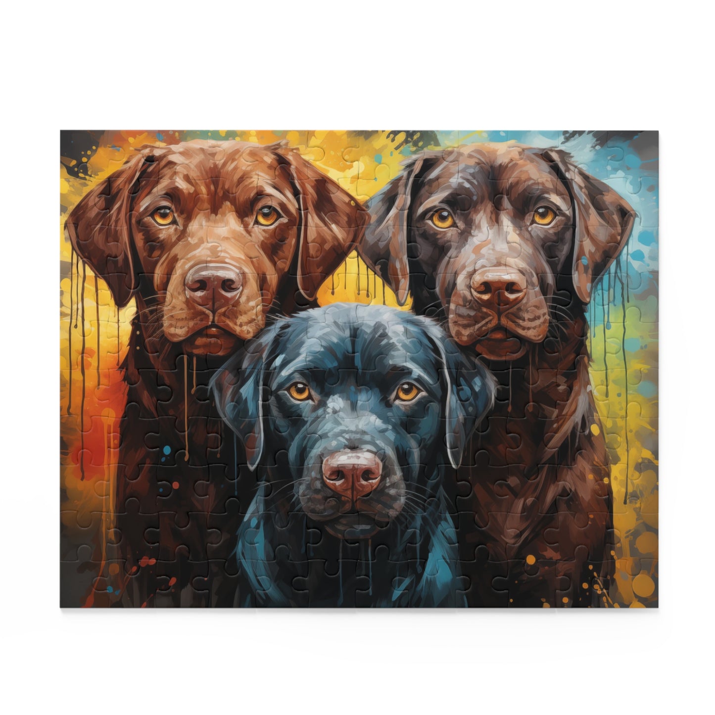 Labrador Abstract Watercolor Vibrant Jigsaw Dog Puzzle Adult Birthday Business Jigsaw Puzzle Gift for Him Funny Humorous Indoor Outdoor Game Gift For Her Online-2