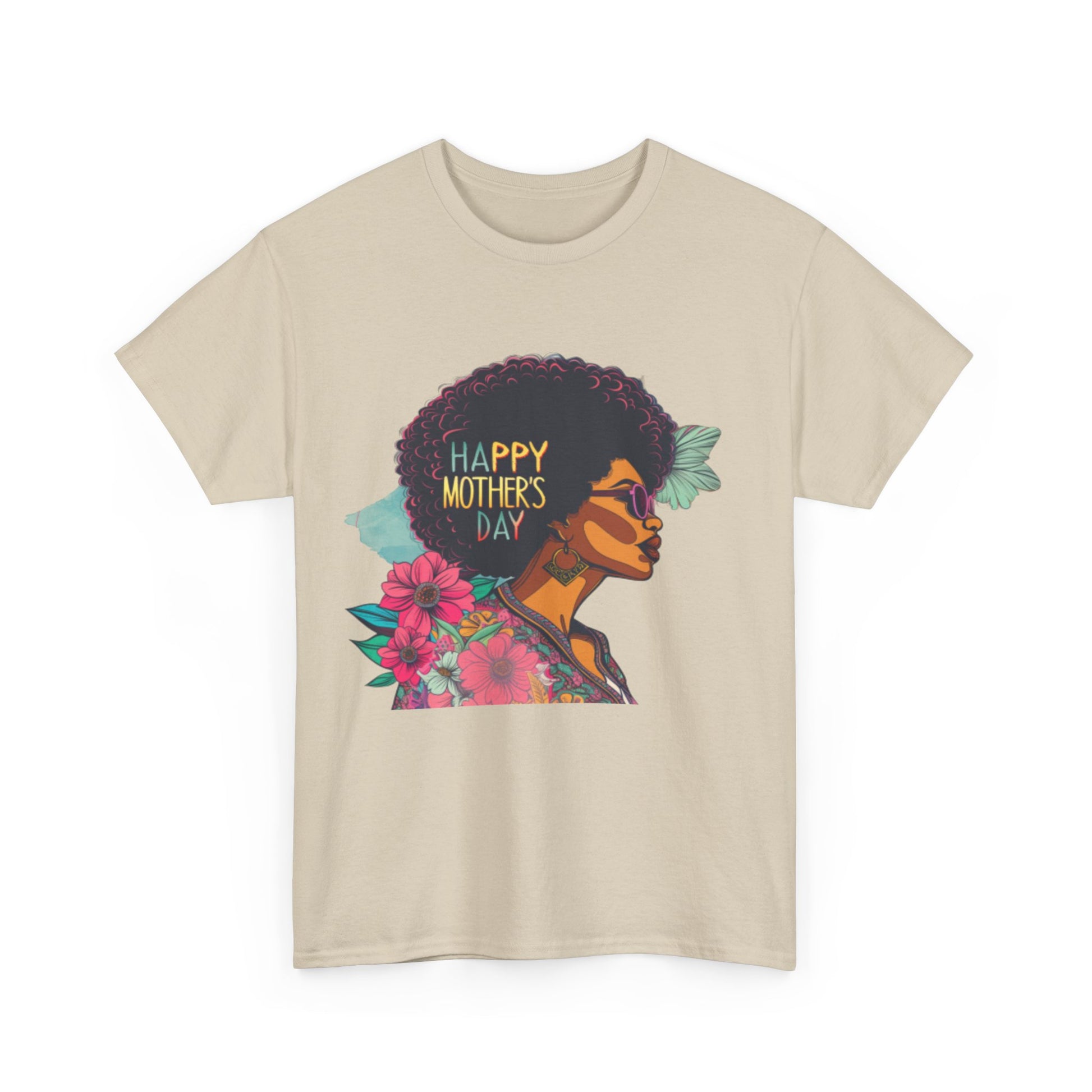 Happy Mother's Day African American Mom Graphic Unisex Heavy Cotton Tee Cotton Funny Humorous Graphic Soft Premium Unisex Men Women Sand T-shirt Birthday Gift-36