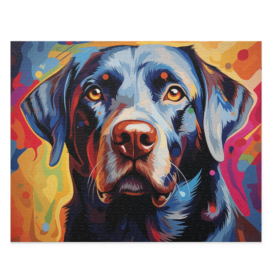 Watercolor Vibrant Abstract Labrador Dog Jigsaw Puzzle for Boys, Girls, Kids Adult Birthday Business Jigsaw Puzzle Gift for Him Funny Humorous Indoor Outdoor Game Gift For Her Online-1