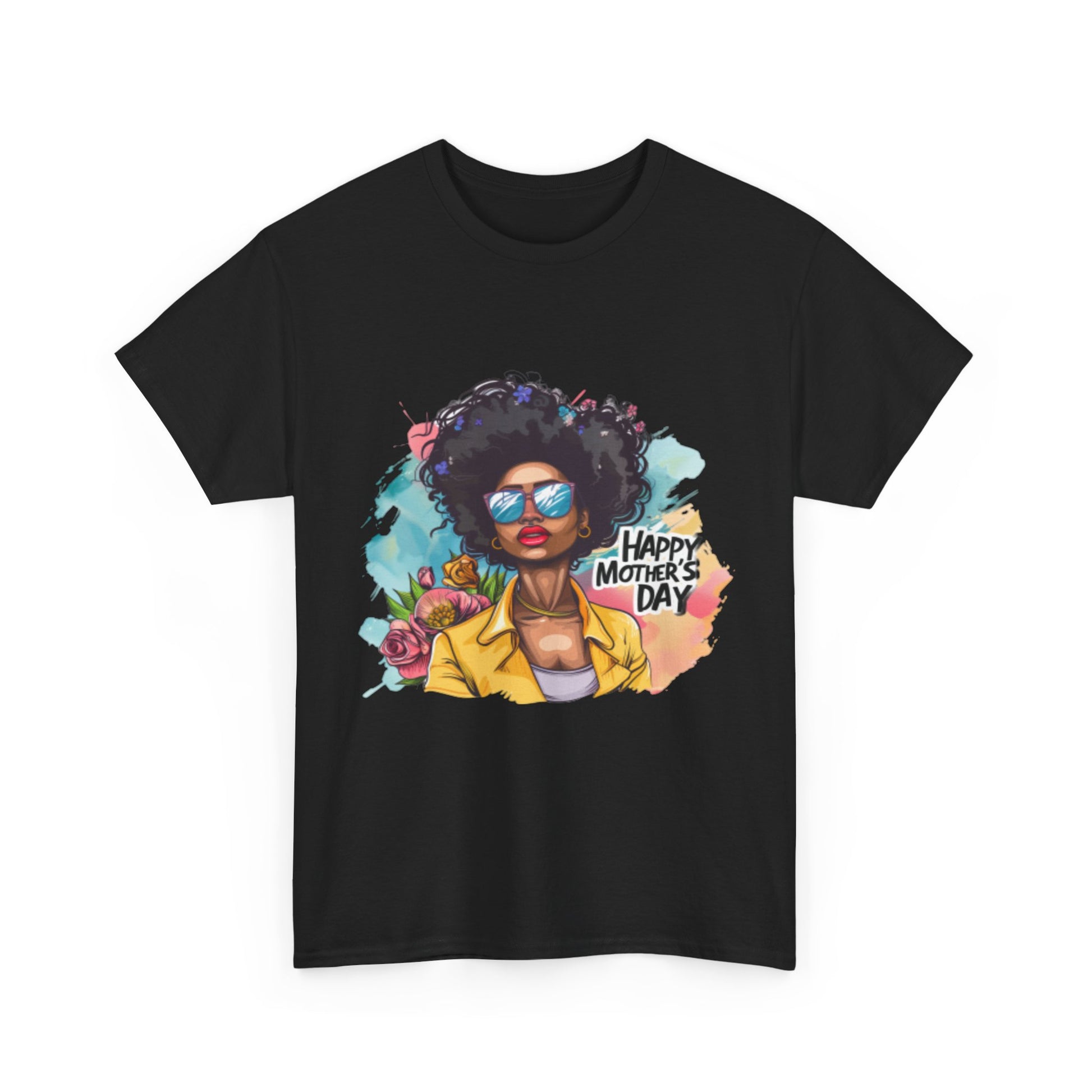 Happy Mother's Day African American Mom Graphic Unisex Heavy Cotton Tee Cotton Funny Humorous Graphic Soft Premium Unisex Men Women Black T-shirt Birthday Gift-15
