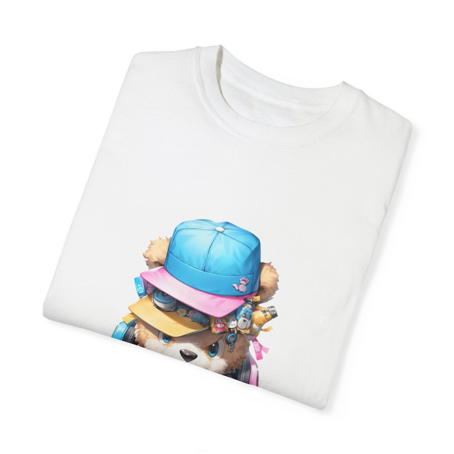 Hip Hop Teddy Bear Graphic Unisex Garment-dyed T-shirt Cotton Funny Humorous Graphic Soft Premium Unisex Men Women White T-shirt Birthday Gift-23