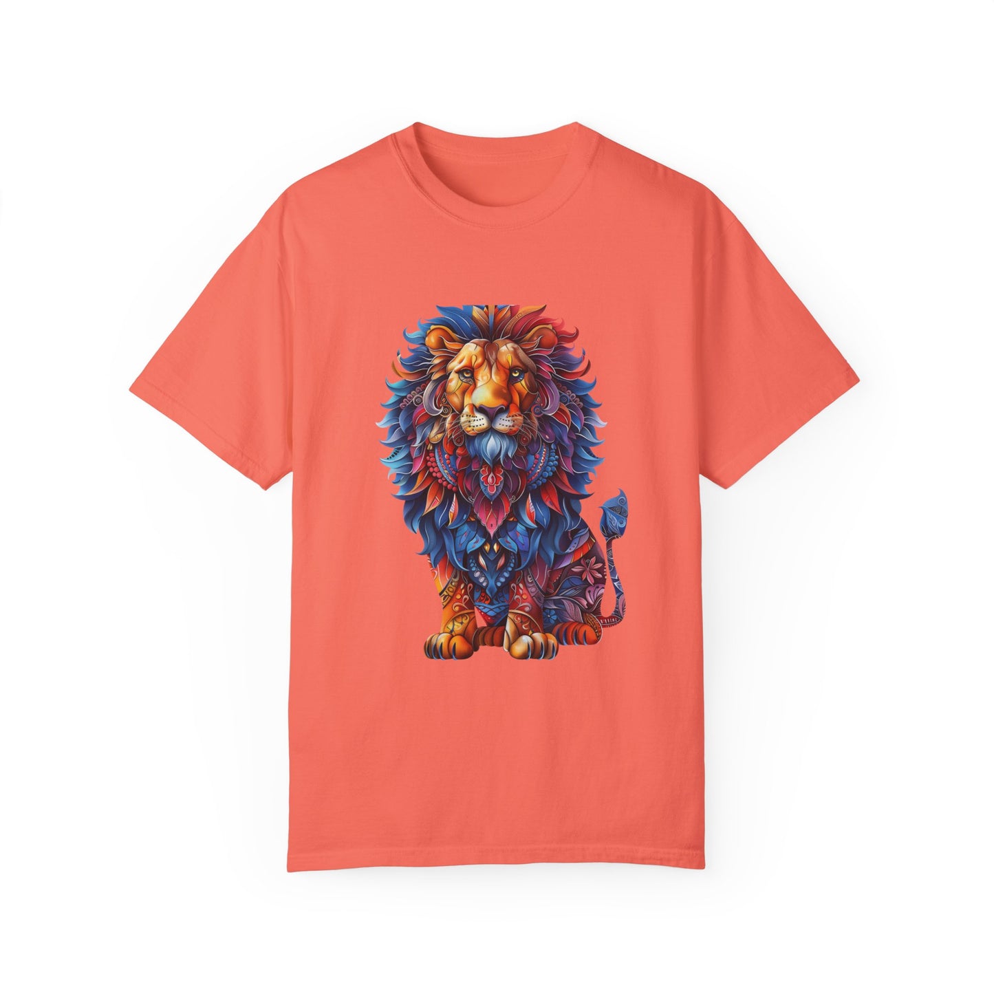 Copy of Lion Head Cool Graphic Design Novelty Unisex Garment-dyed T-shirt Cotton Funny Humorous Graphic Soft Premium Unisex Men Women Bright Salmon T-shirt Birthday Gift-6