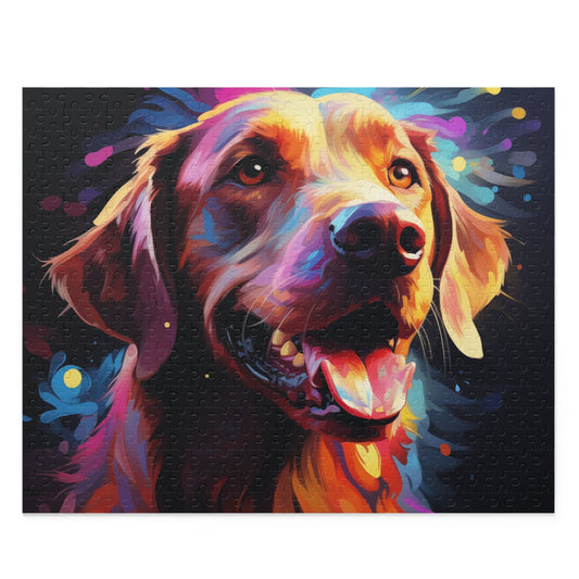 Labrador Dog Retriever Abstract Watercolor Vibrant Jigsaw Puzzle for Boys, Girls, Kids Adult Birthday Business Jigsaw Puzzle Gift for Him Funny Humorous Indoor Outdoor Game Gift For Her Online-1