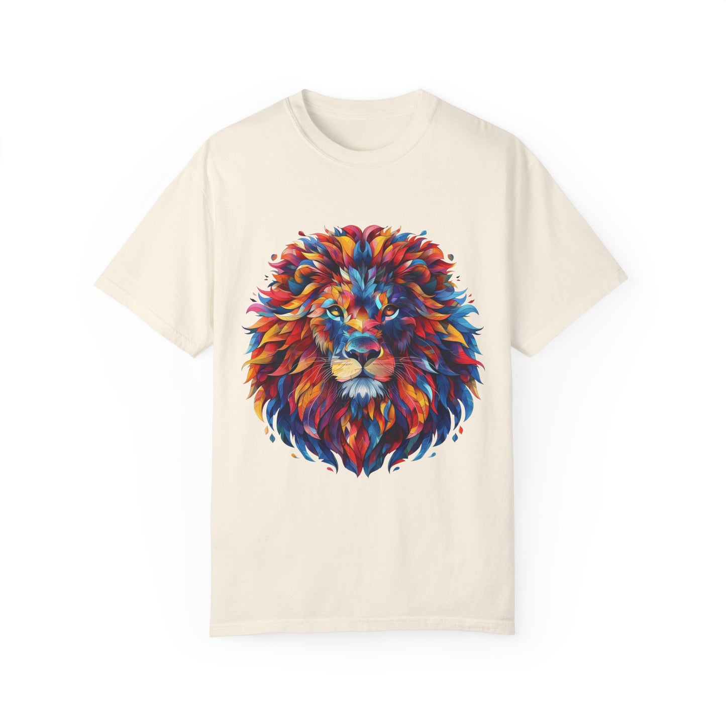 Lion Head Cool Graphic Design Novelty Unisex Garment-dyed T-shirt Cotton Funny Humorous Graphic Soft Premium Unisex Men Women Ivory T-shirt Birthday Gift-10