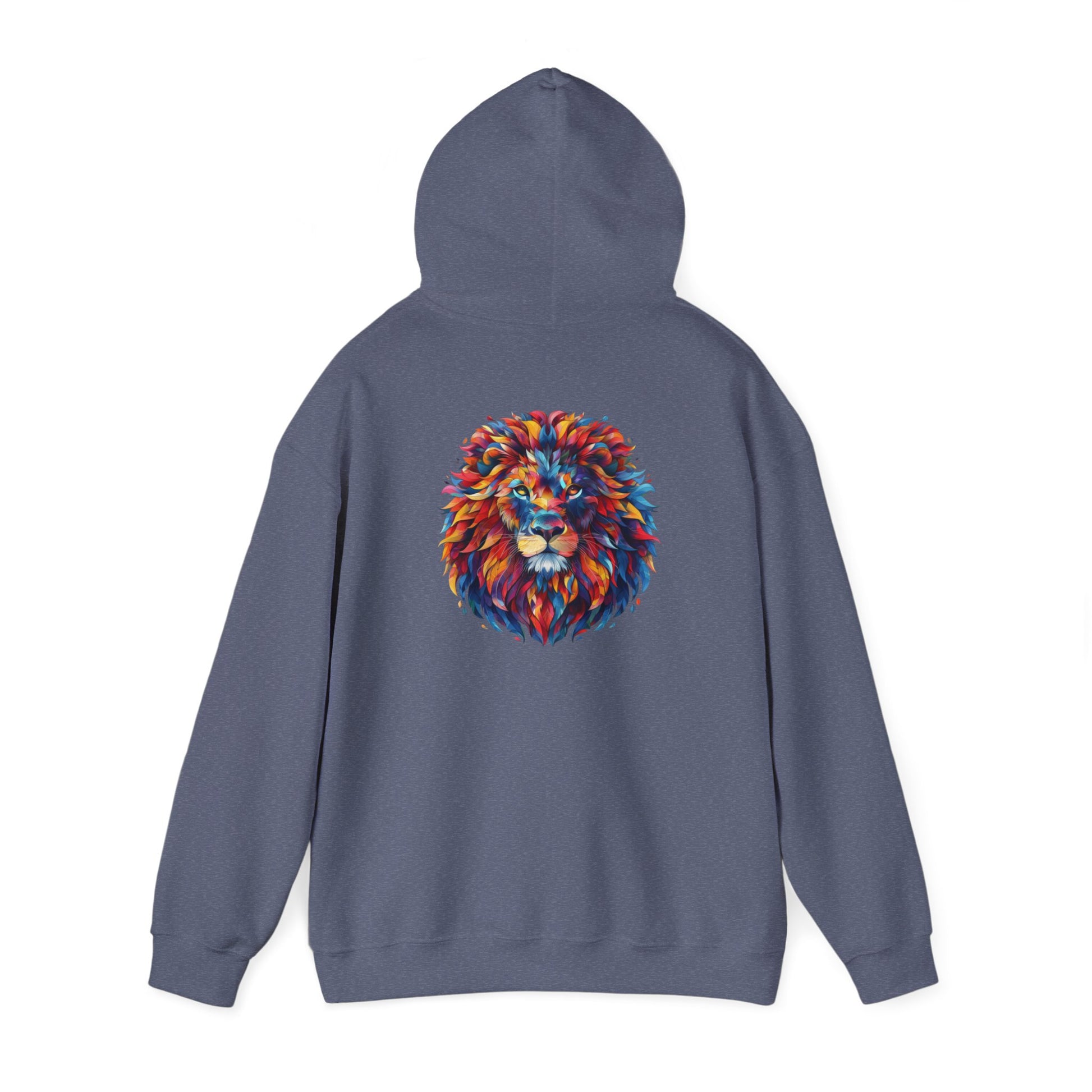 Lion Head Graphic Unisex Heavy Blend™ Hooded Sweatshirt Cotton Funny Humorous Graphic Soft Premium Unisex Men Women Heather Navy Hooded Sweatshirt Birthday Gift-51