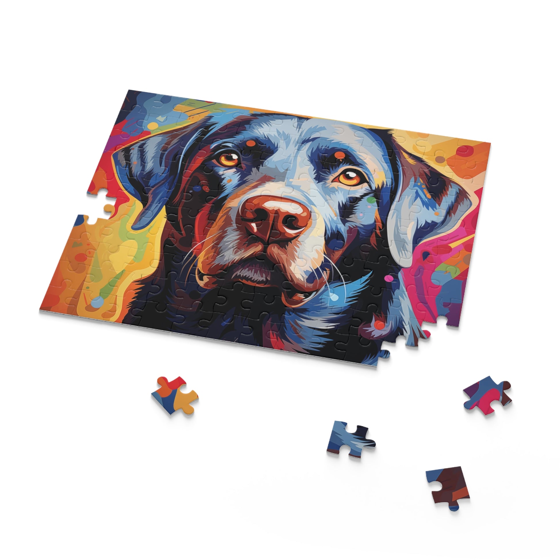 Watercolor Vibrant Abstract Labrador Dog Jigsaw Puzzle for Boys, Girls, Kids Adult Birthday Business Jigsaw Puzzle Gift for Him Funny Humorous Indoor Outdoor Game Gift For Her Online-7