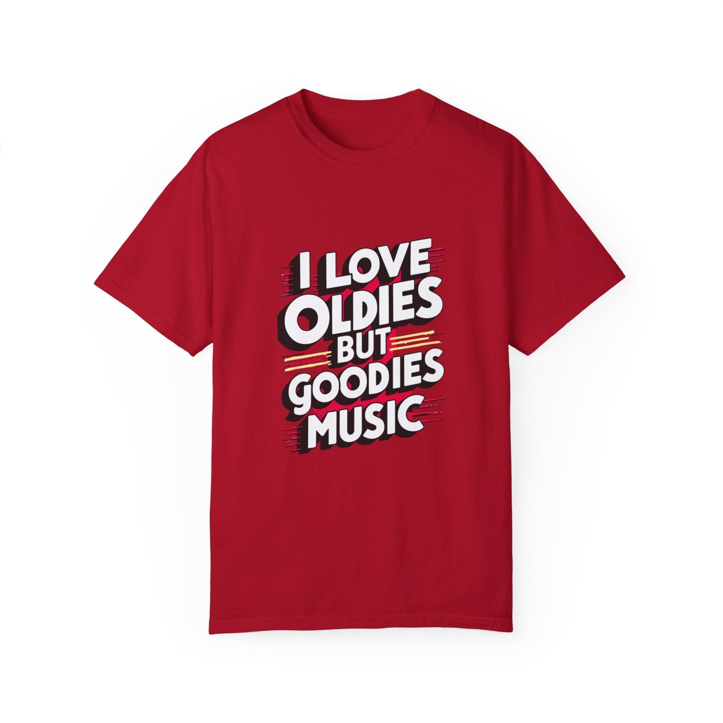 I Love Oldies but Goodies Music Urban Hip Hop Graphic Unisex Garment-dyed T-shirt Cotton Funny Humorous Graphic Soft Premium Unisex Men Women Red T-shirt Birthday Gift-2