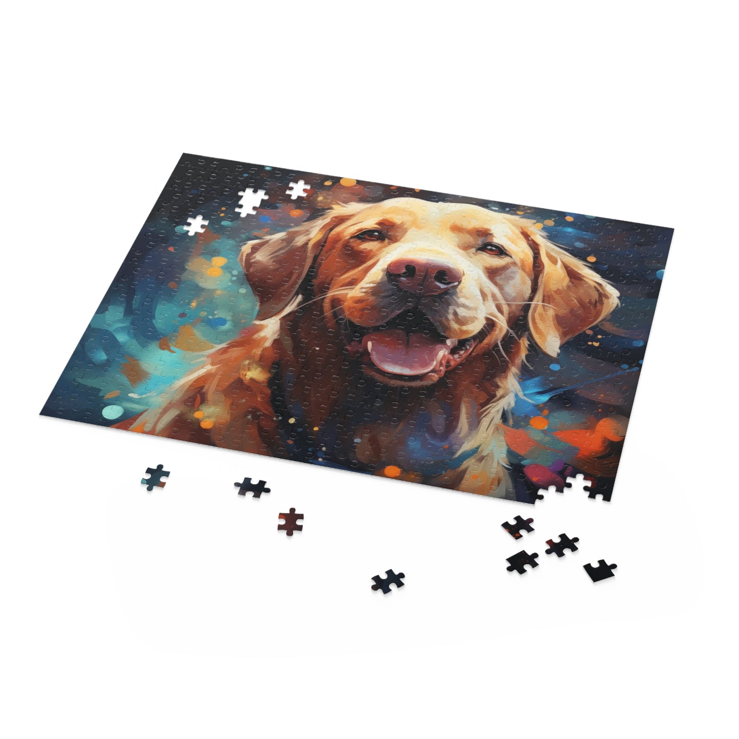 Labrador Abstract Watercolor Vibrant Retriever Jigsaw Dog Puzzle for Boys, Girls, Kids Adult Birthday Business Jigsaw Puzzle Gift for Him Funny Humorous Indoor Outdoor Game Gift For Her Online-5