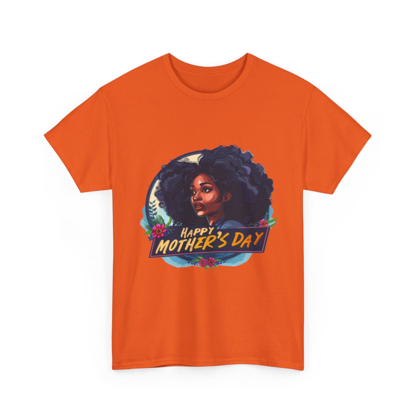 Happy Mother's Day African American Mom Graphic Unisex Heavy Cotton Tee Cotton Funny Humorous Graphic Soft Premium Unisex Men Women Orange T-shirt Birthday Gift-30