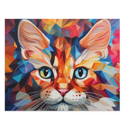 Abstract Cat Oil Paint Jigsaw Puzzle for Boys, Girls, Kids Adult Birthday Business Jigsaw Puzzle Gift for Him Funny Humorous Indoor Outdoor Game Gift For Her Online-1