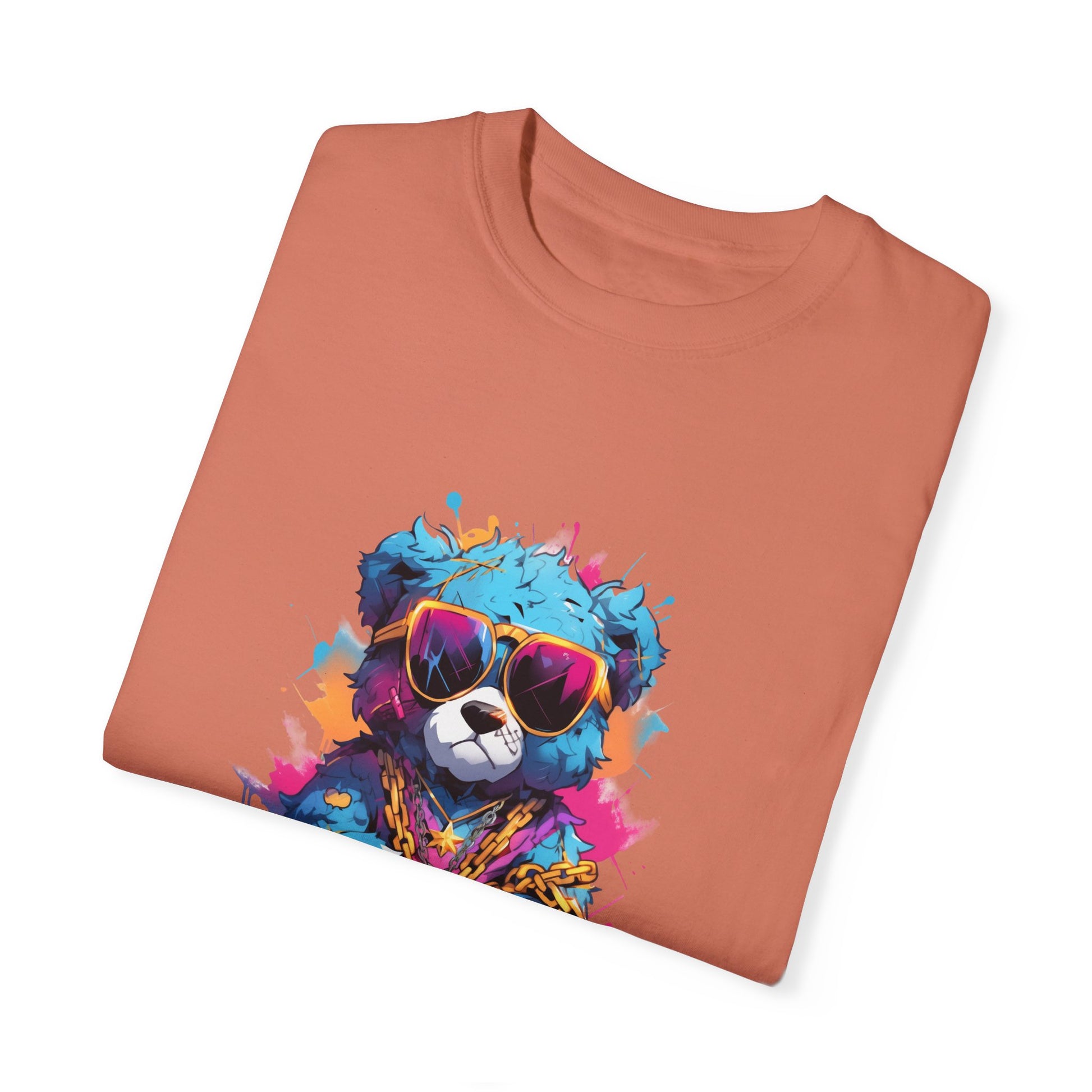 Hip Hop Teddy Bear Graphic Unisex Garment-dyed T-shirt Cotton Funny Humorous Graphic Soft Premium Unisex Men Women Terracotta T-shirt Birthday Gift-56