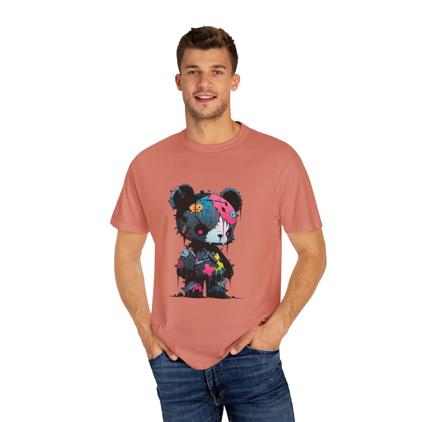 Hip Hop Teddy Bear Graphic Unisex Garment-dyed T-shirt Cotton Funny Humorous Graphic Soft Premium Unisex Men Women Terracotta T-shirt Birthday Gift-57
