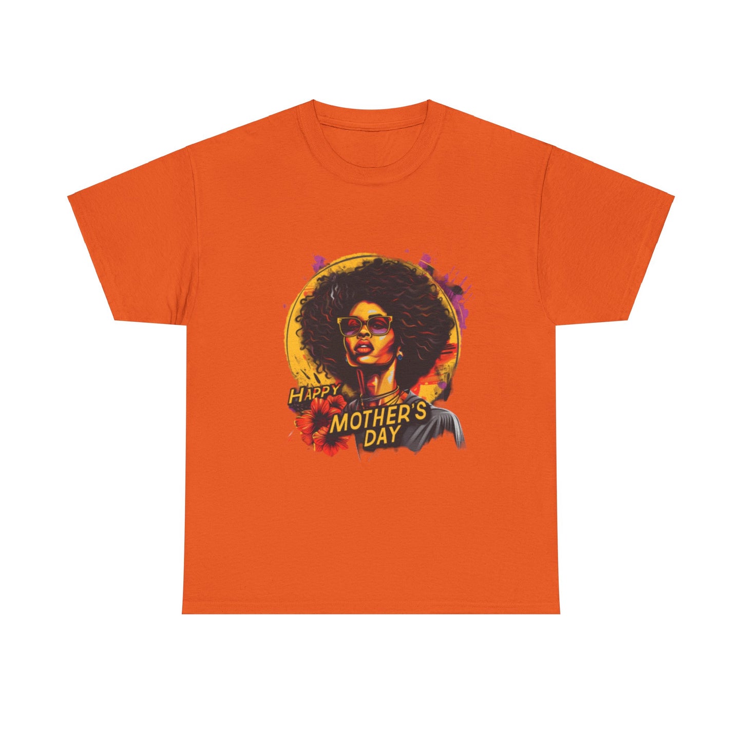 Happy Mother's Day African American Mom Graphic Unisex Heavy Cotton Tee Cotton Funny Humorous Graphic Soft Premium Unisex Men Women Orange T-shirt Birthday Gift-6