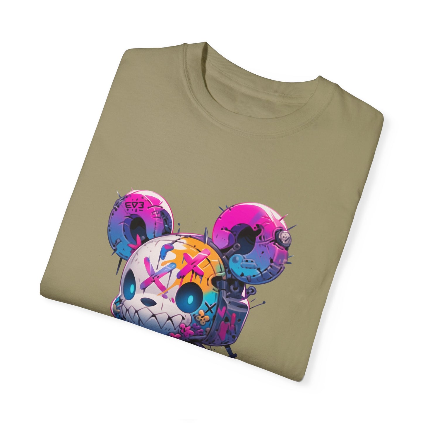 Hip Hop Teddy Bear Graphic Unisex Garment-dyed T-shirt Cotton Funny Humorous Graphic Soft Premium Unisex Men Women Khaki T-shirt Birthday Gift-47