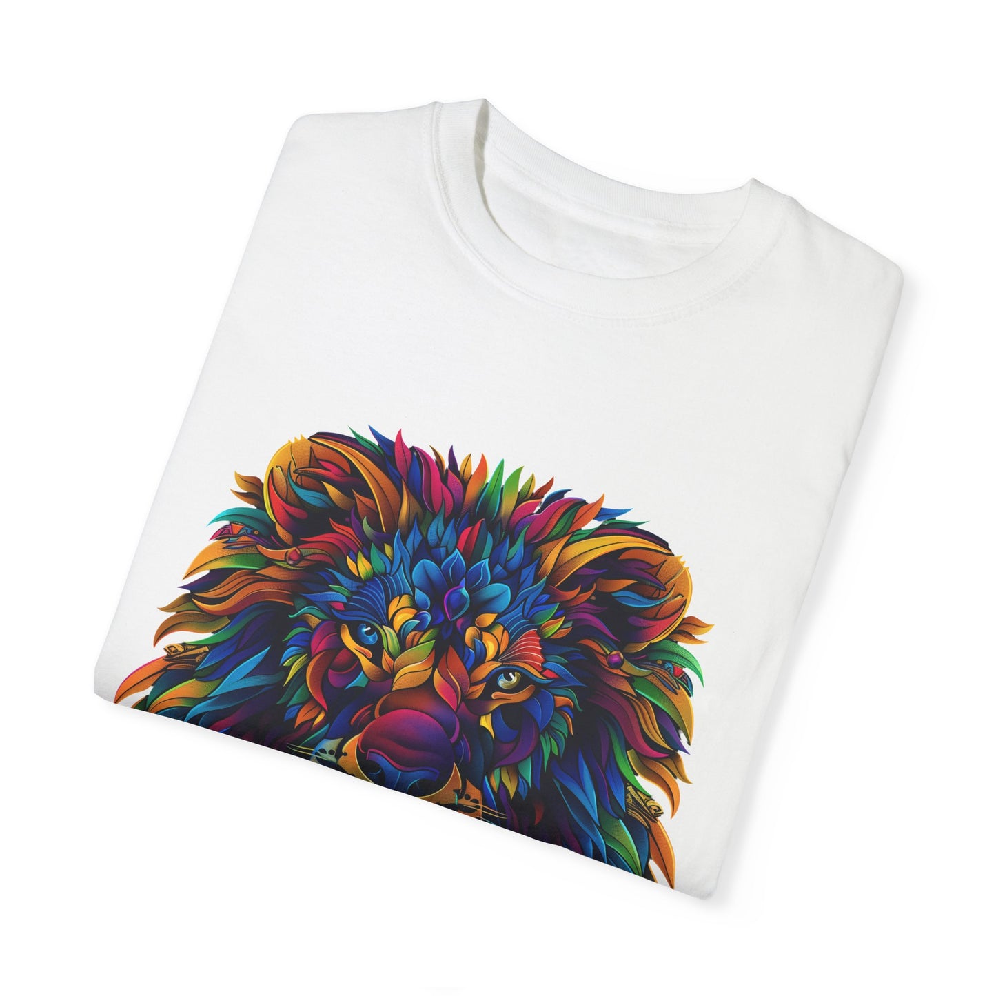 Lion Head Cool Graphic Design Novelty Unisex Garment-dyed T-shirt Cotton Funny Humorous Graphic Soft Premium Unisex Men Women White T-shirt Birthday Gift-23