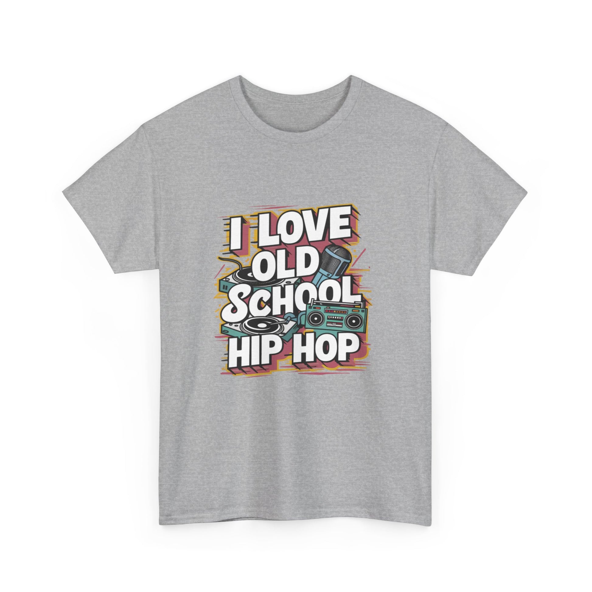 I Love Old School Hip Hop Urban Graphic Unisex Heavy Cotton Tee Cotton Funny Humorous Graphic Soft Premium Unisex Men Women Sport Grey T-shirt Birthday Gift-39