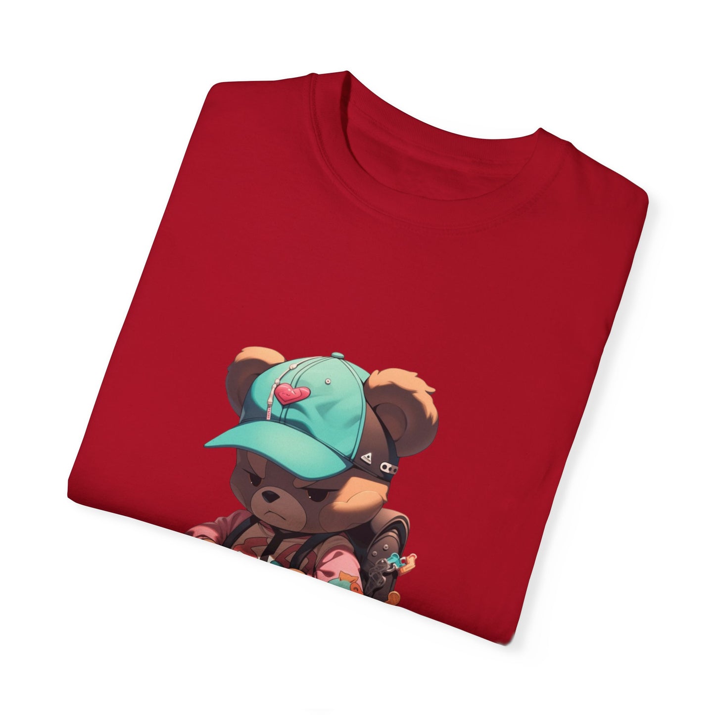 Hip Hop Teddy Bear Graphic Unisex Garment-dyed T-shirt Cotton Funny Humorous Graphic Soft Premium Unisex Men Women Red T-shirt Birthday Gift-20