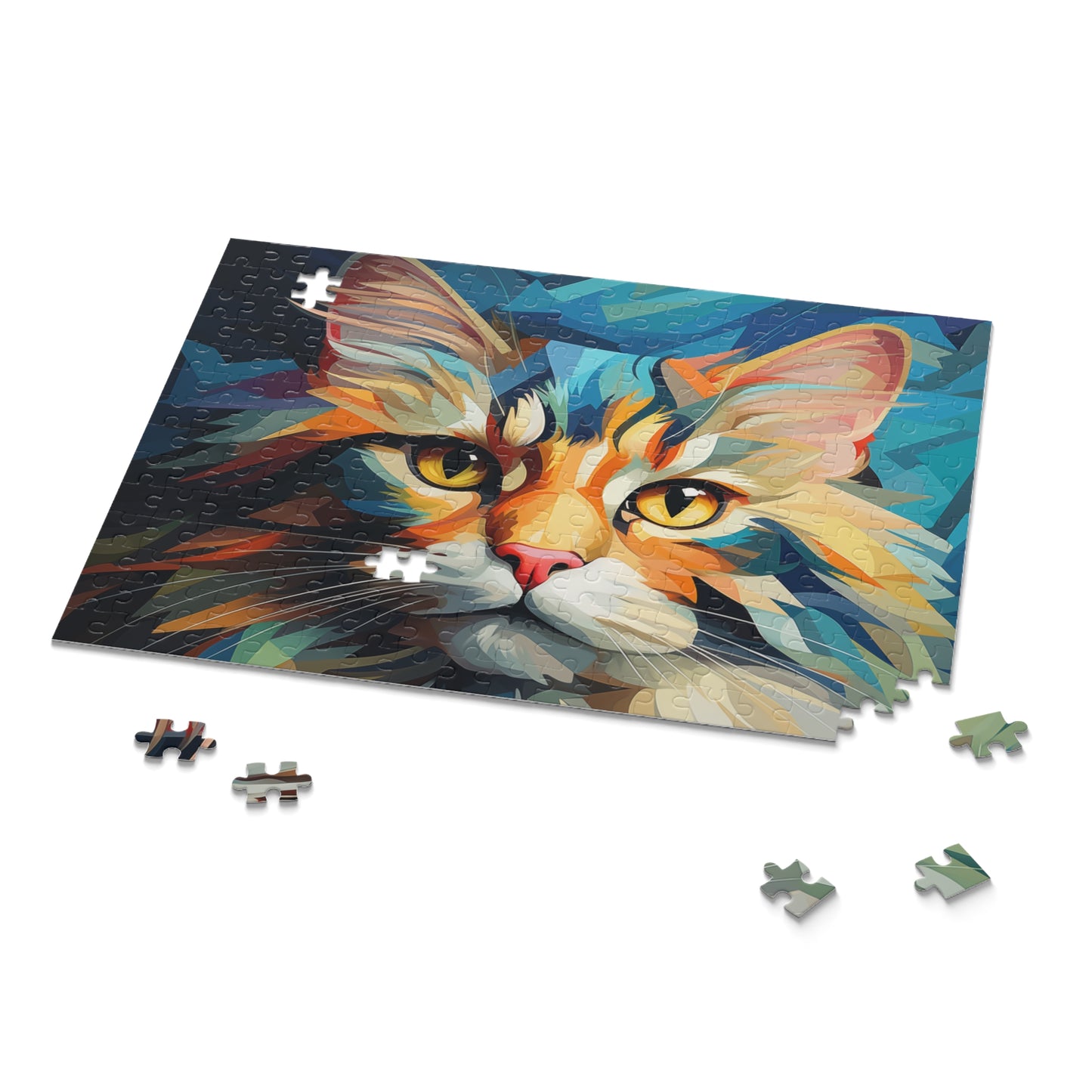 Abstract Oil Paint Watercolor Cat Jigsaw Puzzle Adult Birthday Business Jigsaw Puzzle Gift for Him Funny Humorous Indoor Outdoor Game Gift For Her Online-9