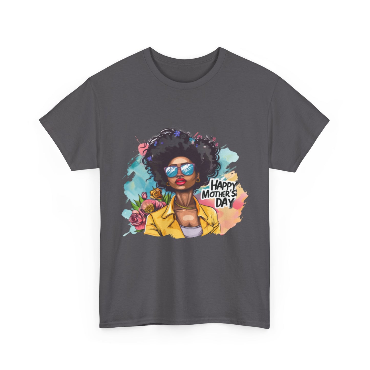 Happy Mother's Day African American Mom Graphic Unisex Heavy Cotton Tee Cotton Funny Humorous Graphic Soft Premium Unisex Men Women Charcoal T-shirt Birthday Gift-18