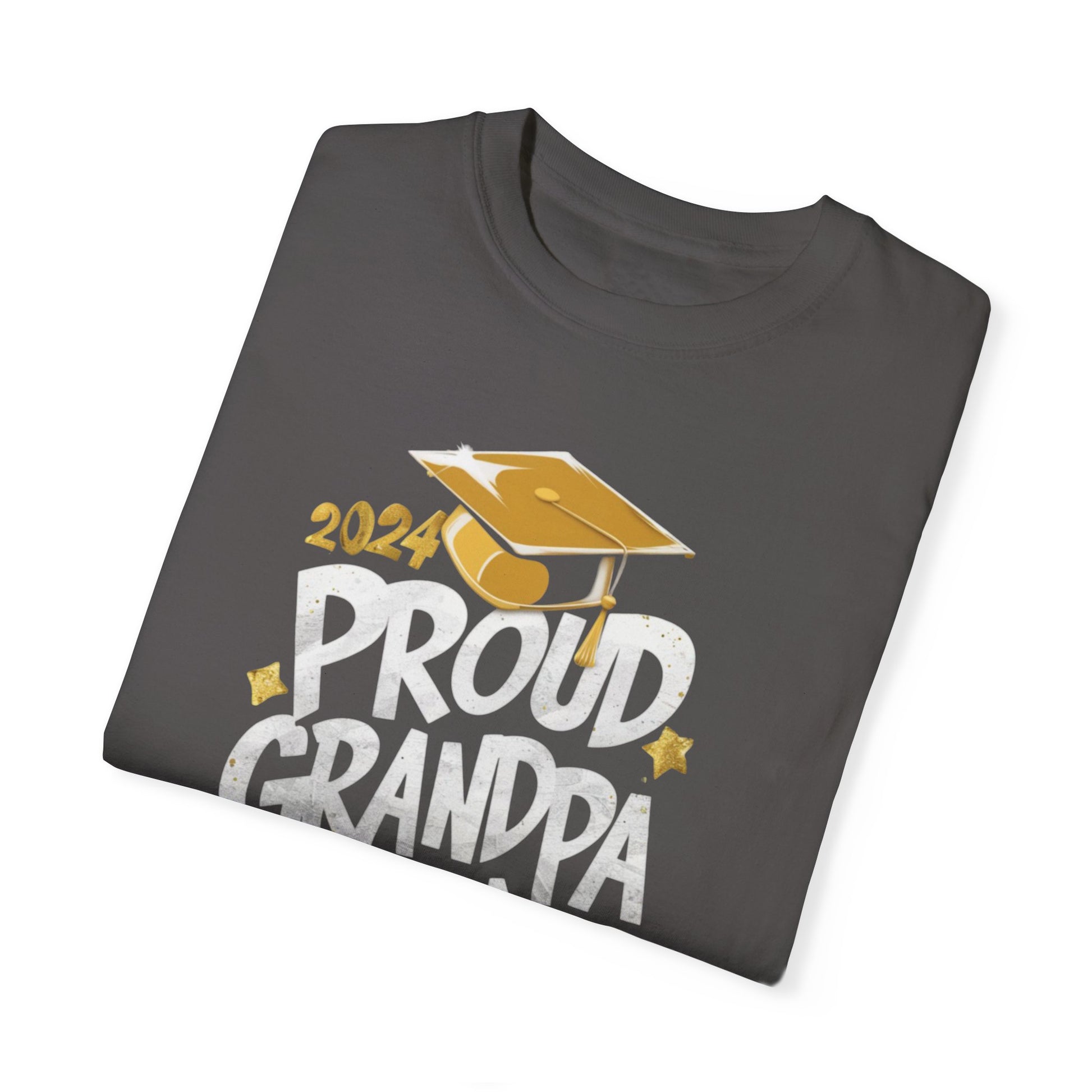 Proud Grandpa of a 2024 Graduate Unisex Garment-dyed T-shirt Cotton Funny Humorous Graphic Soft Premium Unisex Men Women Graphite T-shirt Birthday Gift-38