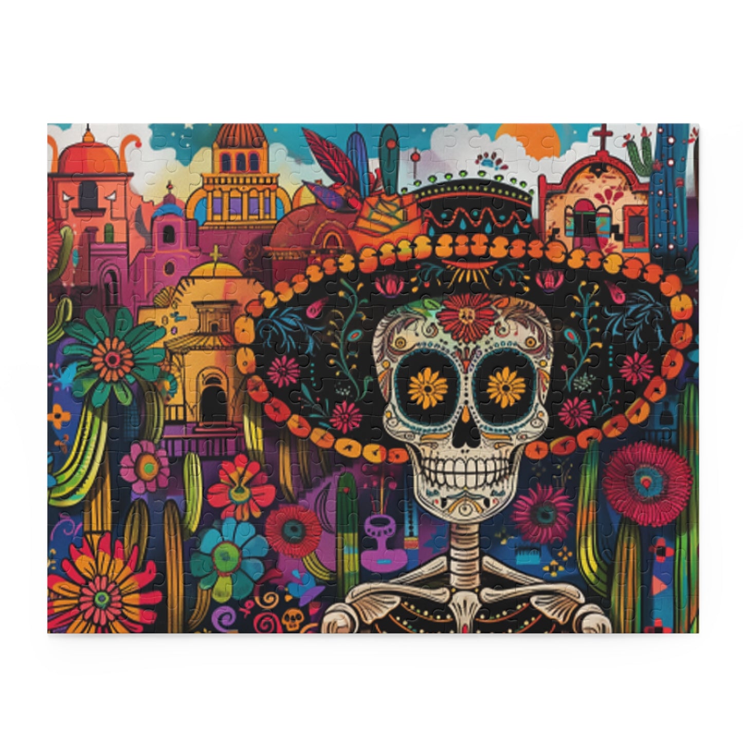 Mexican Art Day of the Dead Día de Muertos Jigsaw Puzzle Adult Birthday Business Jigsaw Puzzle Gift for Him Funny Humorous Indoor Outdoor Game Gift For Her Online-3