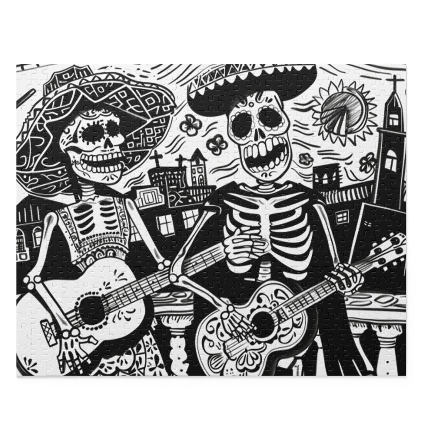 Mexican Art Day of the Dead Día de Muertos Jigsaw Puzzle Adult Birthday Business Jigsaw Puzzle Gift for Him Funny Humorous Indoor Outdoor Game Gift For Her Online-1