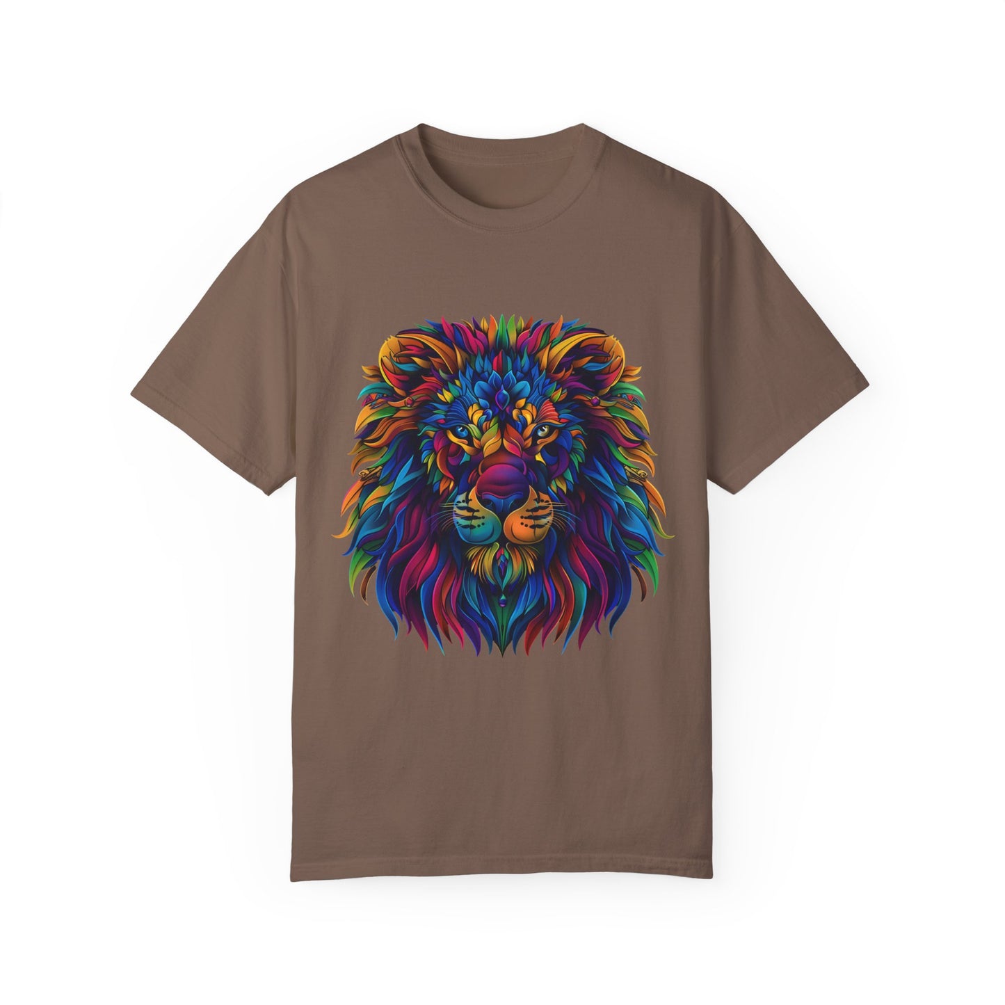 Lion Head Cool Graphic Design Novelty Unisex Garment-dyed T-shirt Cotton Funny Humorous Graphic Soft Premium Unisex Men Women Espresso T-shirt Birthday Gift-15