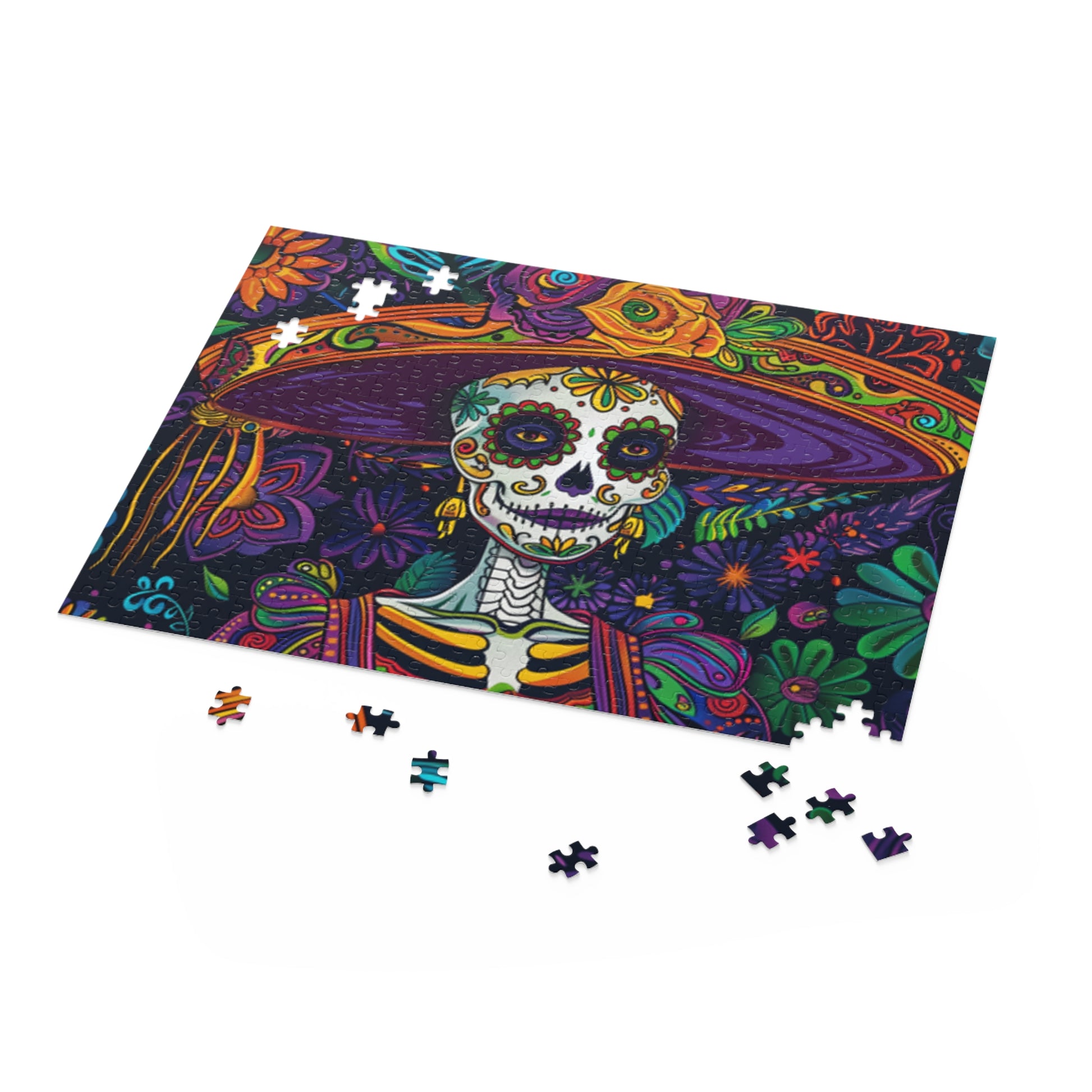 Mexican Art Day of the Dead Día de Muertos Jigsaw Puzzle Adult Birthday Business Jigsaw Puzzle Gift for Him Funny Humorous Indoor Outdoor Game Gift For Her Online-5