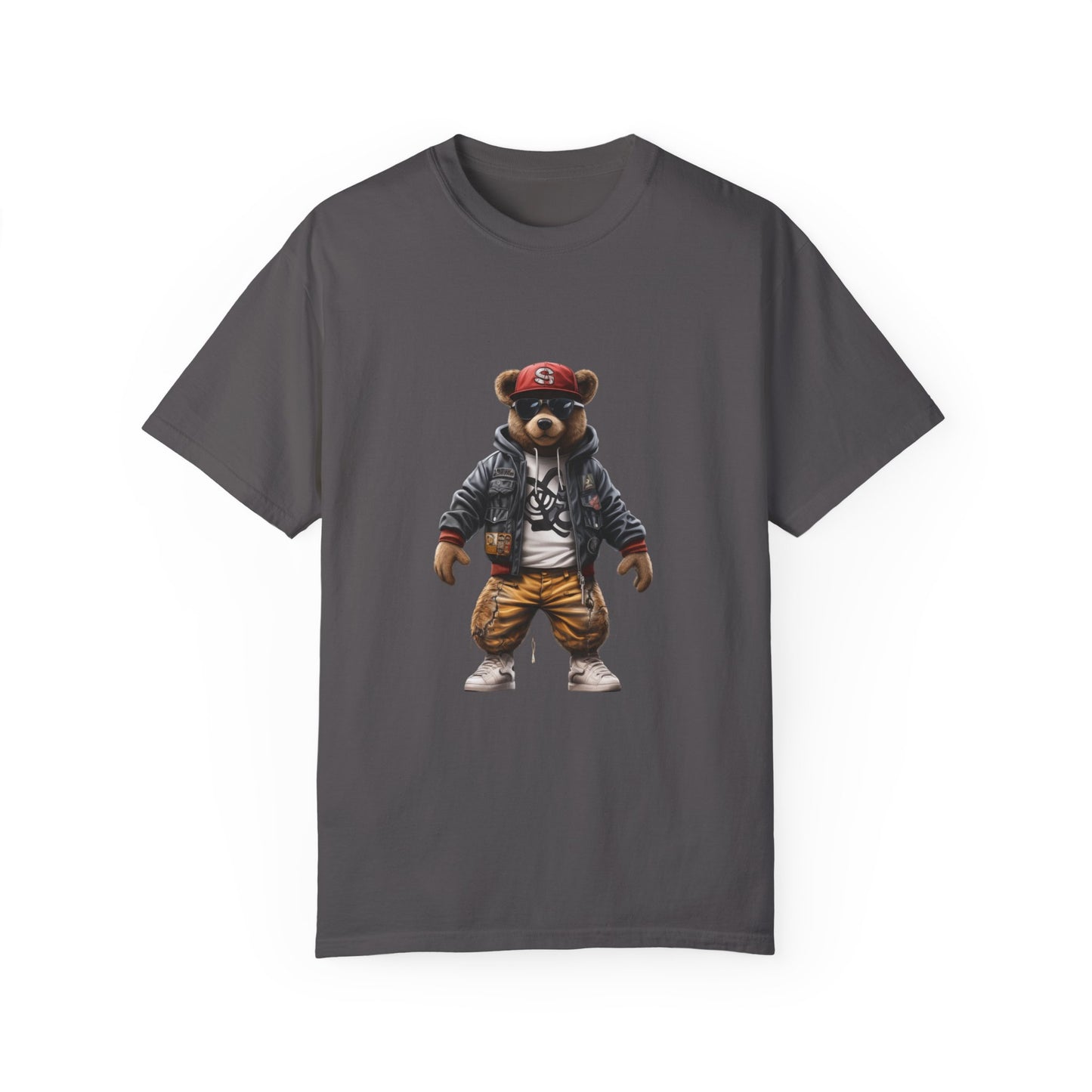 Hip Hop Teddy Bear Graphic Unisex Garment-dyed T-shirt Cotton Funny Humorous Graphic Soft Premium Unisex Men Women Graphite T-shirt Birthday Gift-8