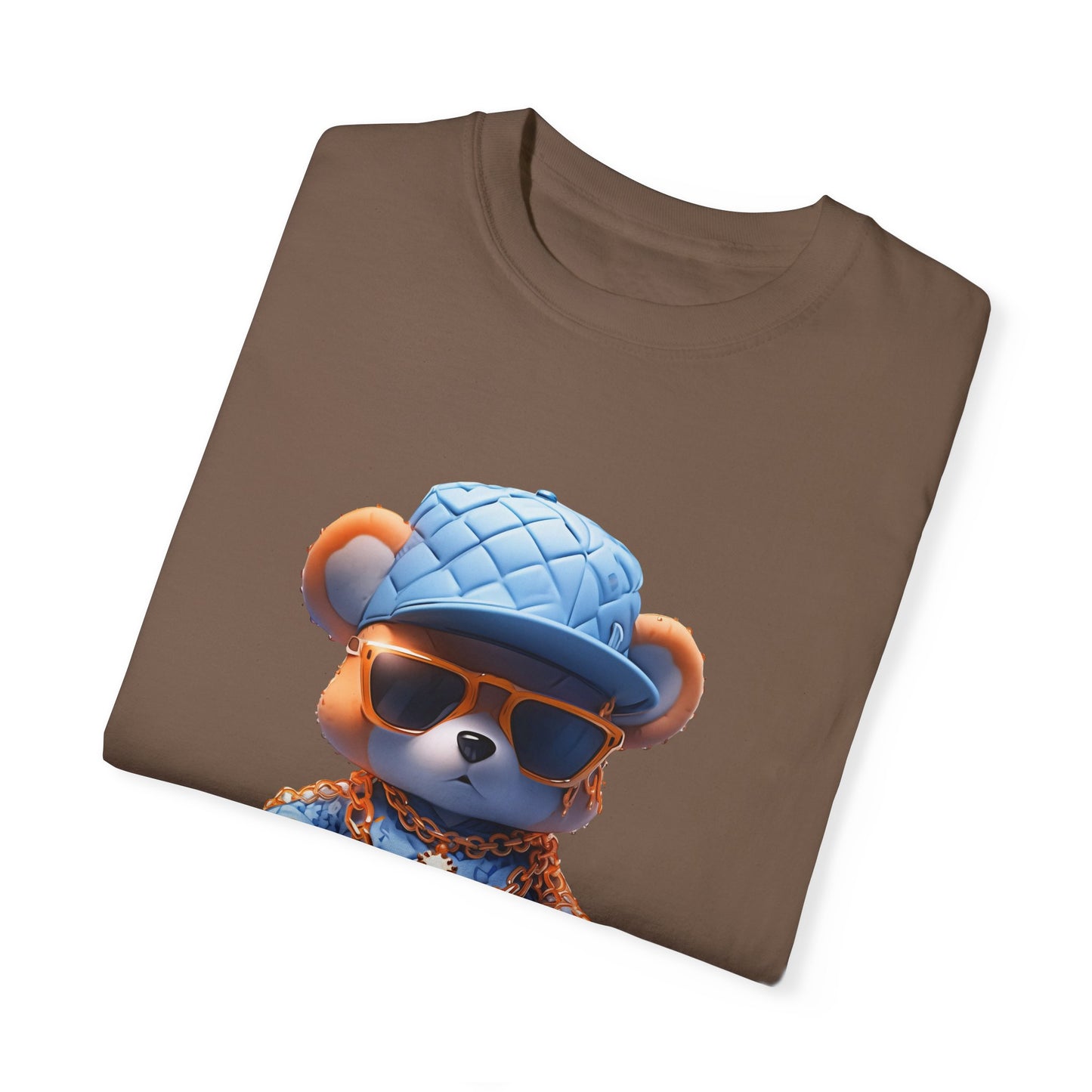 Hip Hop Teddy Bear Graphic Unisex Garment-dyed T-shirt Cotton Funny Humorous Graphic Soft Premium Unisex Men Women Espresso T-shirt Birthday Gift-59