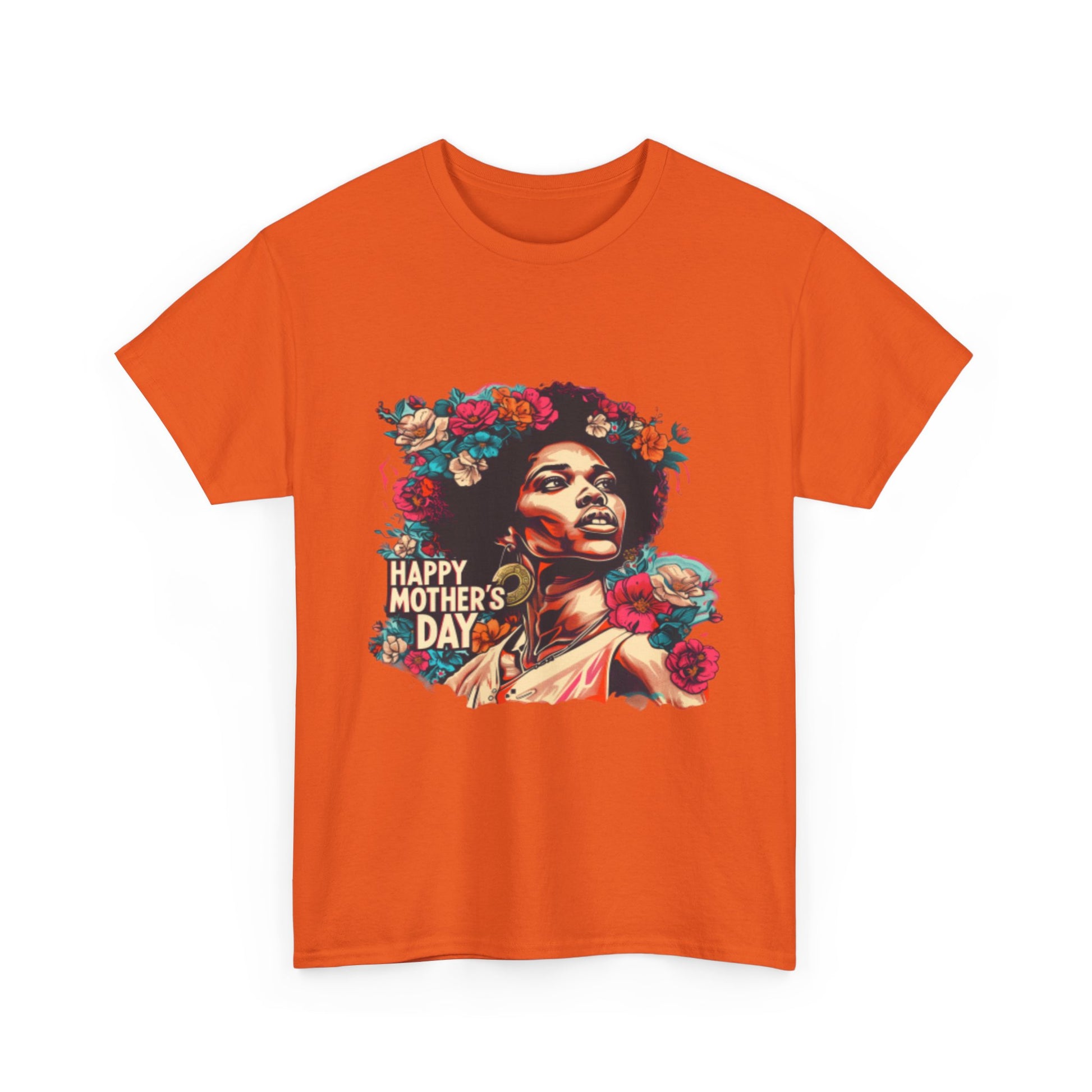 Happy Mother's Day African American Mom Graphic Unisex Heavy Cotton Tee Cotton Funny Humorous Graphic Soft Premium Unisex Men Women Orange T-shirt Birthday Gift-30