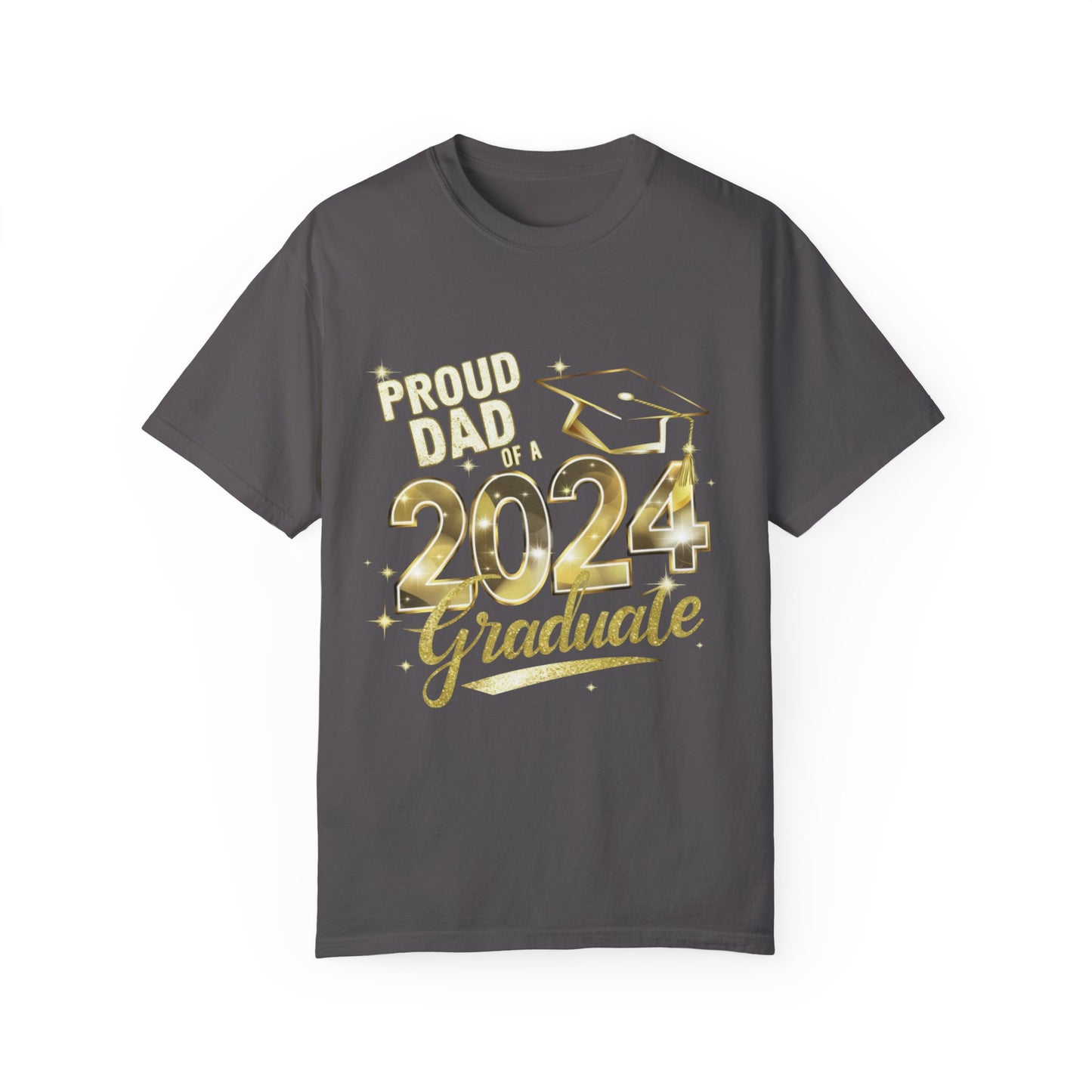 Proud of Dad 2024 Graduate Unisex Garment-dyed T-shirt Cotton Funny Humorous Graphic Soft Premium Unisex Men Women Graphite T-shirt Birthday Gift-8