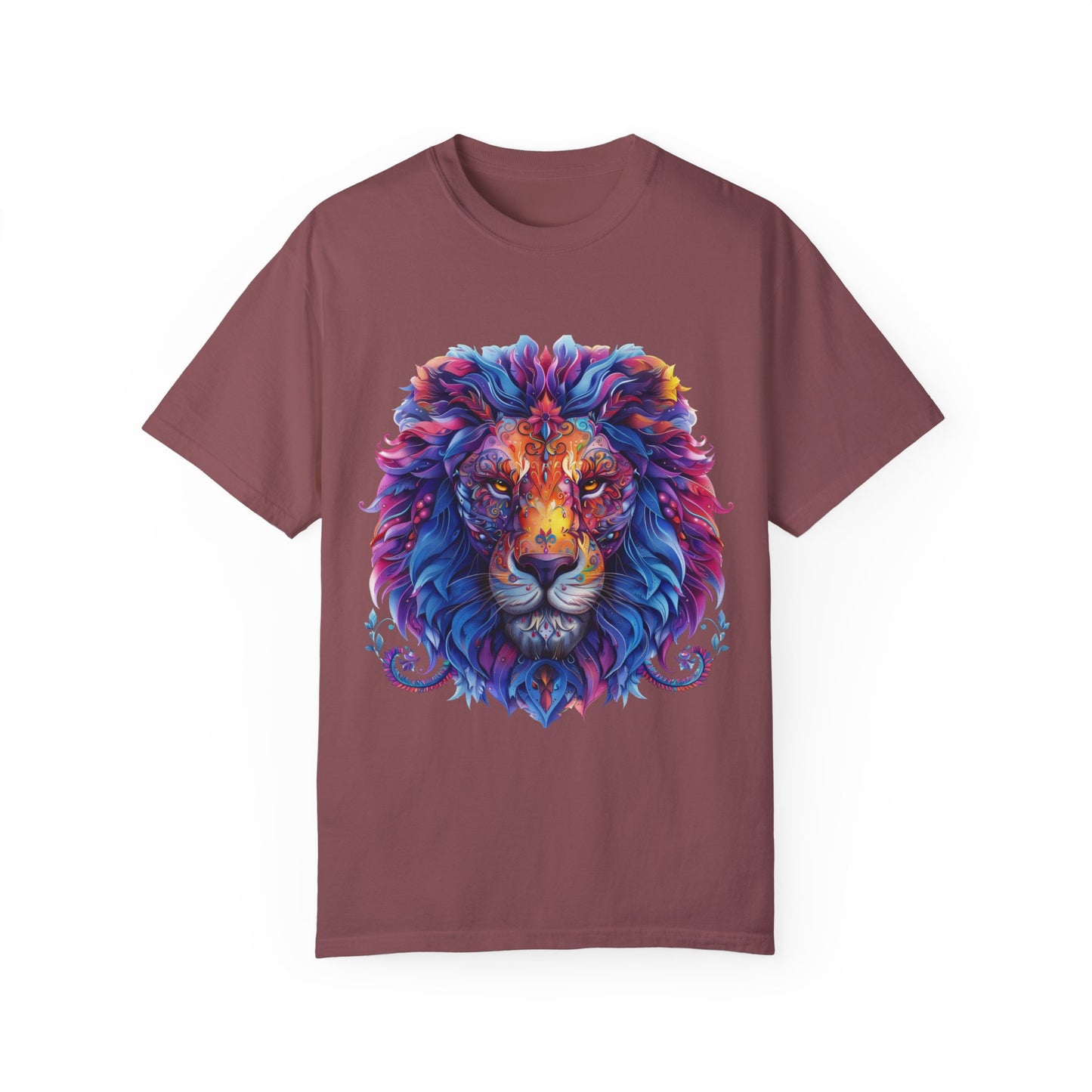 Lion Head Cool Graphic Design Novelty Unisex Garment-dyed T-shirt Cotton Funny Humorous Graphic Soft Premium Unisex Men Women Brick T-shirt Birthday Gift-5