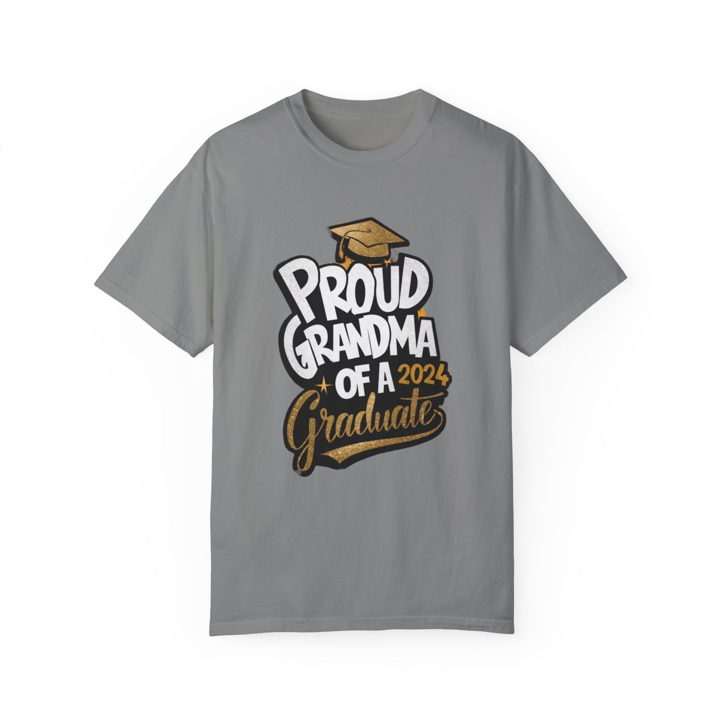 Proud of Grandma 2024 Graduate Unisex Garment-dyed T-shirt Cotton Funny Humorous Graphic Soft Premium Unisex Men Women Granite T-shirt Birthday Gift-4
