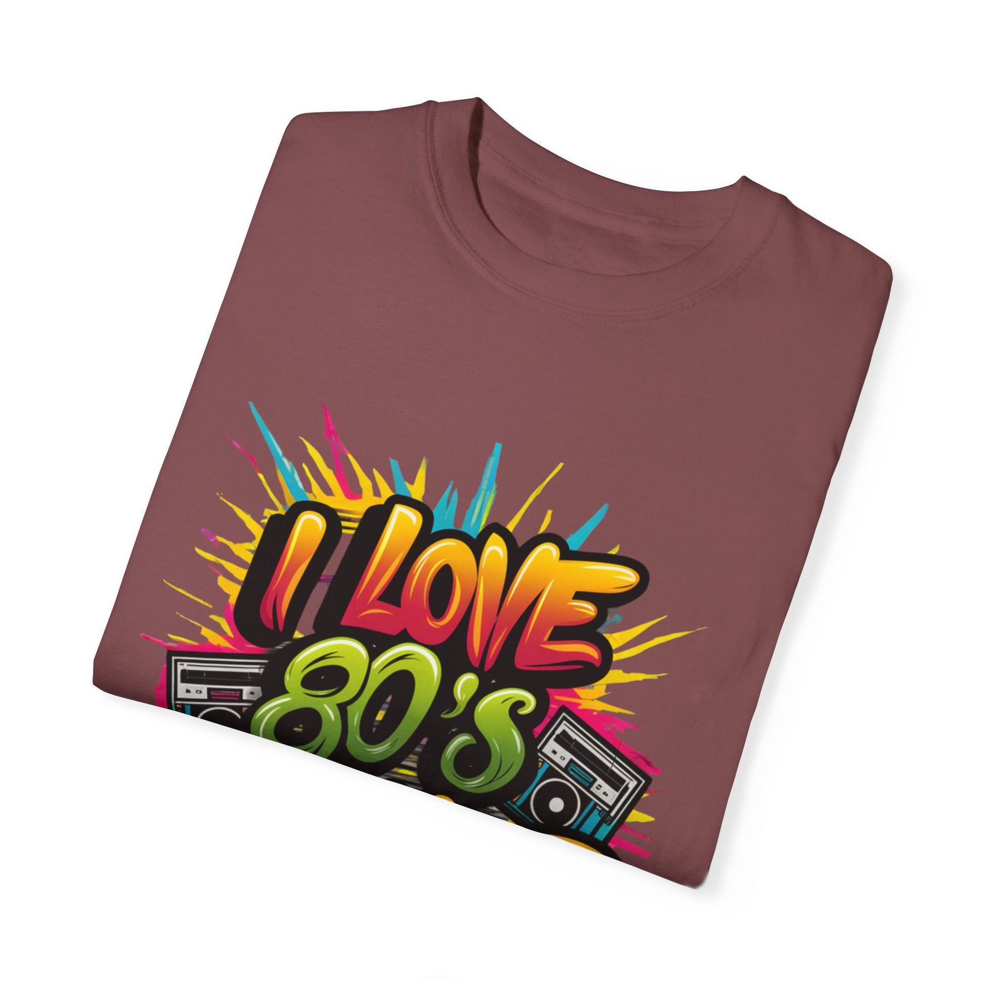 I Love 80's Hip Hop Graphic Unisex Garment-dyed T-shirt Cotton Funny Humorous Graphic Soft Premium Unisex Men Women Brick T-shirt Birthday Gift-29