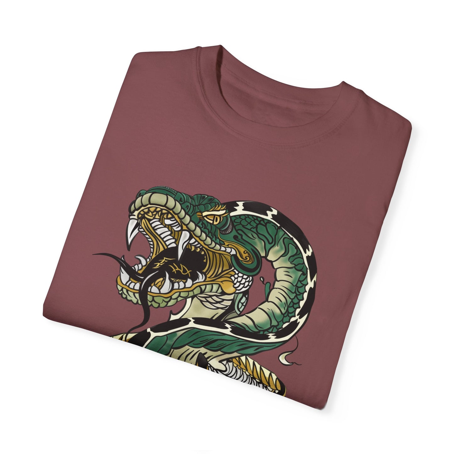 Irezumi Art King Cobra Snake Japanese Tattoo Style Graphic Unisex Garment-dyed T-shirt Cotton Funny Humorous Graphic Soft Premium Unisex Men Women Brick T-shirt Birthday Gift-29