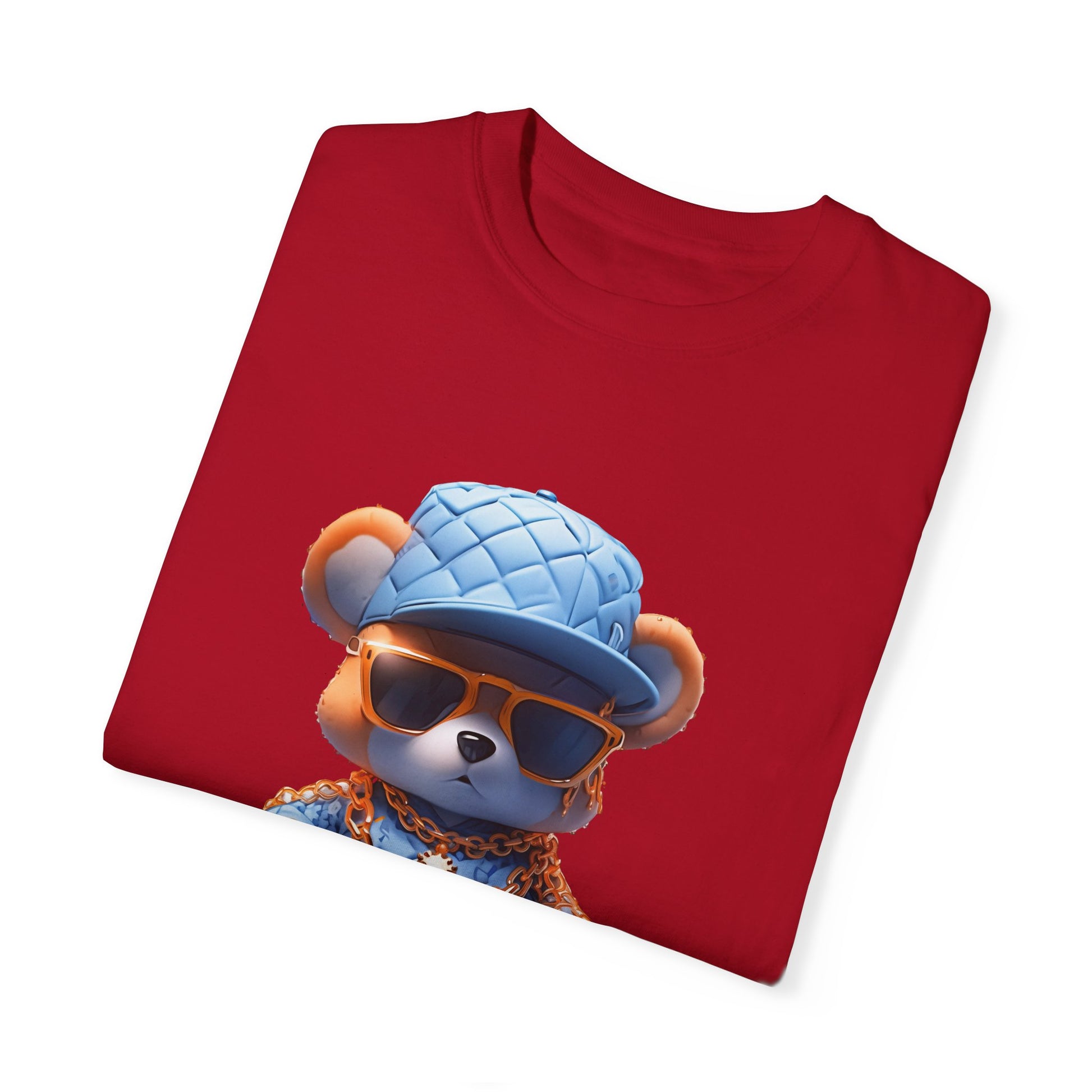 Hip Hop Teddy Bear Graphic Unisex Garment-dyed T-shirt Cotton Funny Humorous Graphic Soft Premium Unisex Men Women Red T-shirt Birthday Gift-20