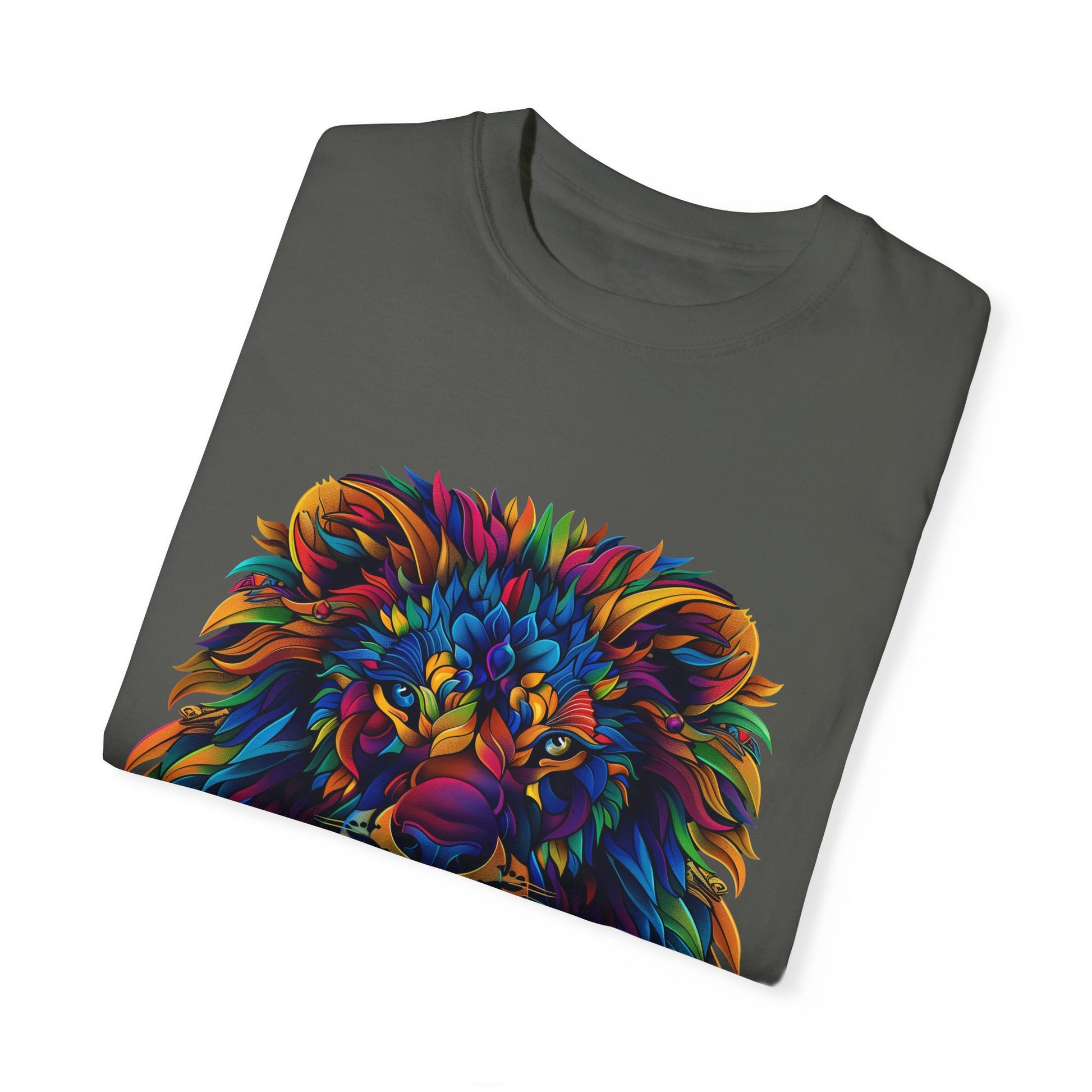 Lion Head Cool Graphic Design Novelty Unisex Garment-dyed T-shirt Cotton Funny Humorous Graphic Soft Premium Unisex Men Women Pepper T-shirt Birthday Gift-50