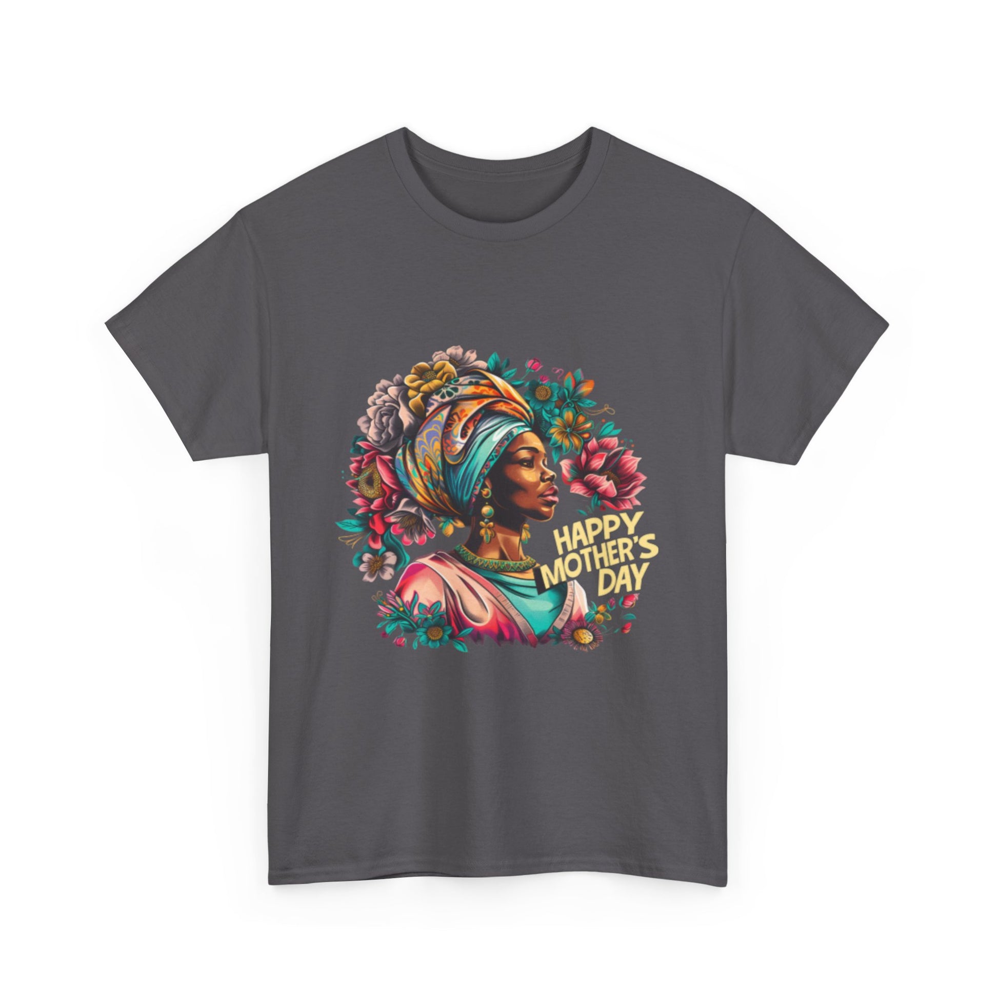 Happy Mother's Day African American Mom Graphic Unisex Heavy Cotton Tee Cotton Funny Humorous Graphic Soft Premium Unisex Men Women Charcoal T-shirt Birthday Gift-18